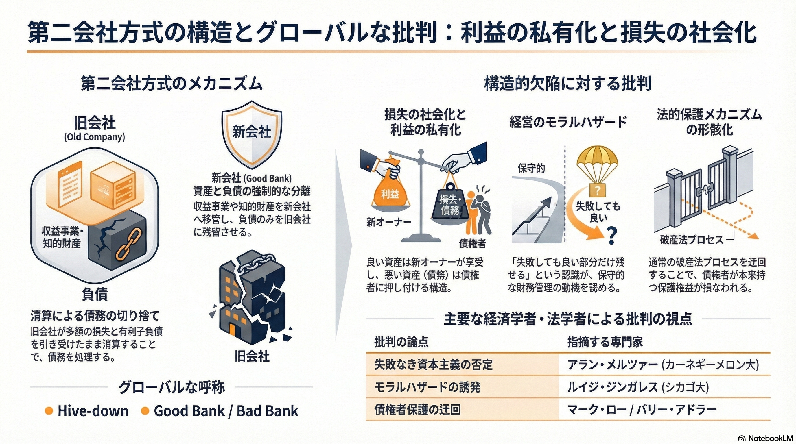 クールジャパンにトドメ。110億出資のスパイバー(Spiber)が360億円の負債を残し、第二会社方式で孫正義長女の新会社に事業譲渡 - 第二会社方式——その仕組みと世界的な批判 - 章扉