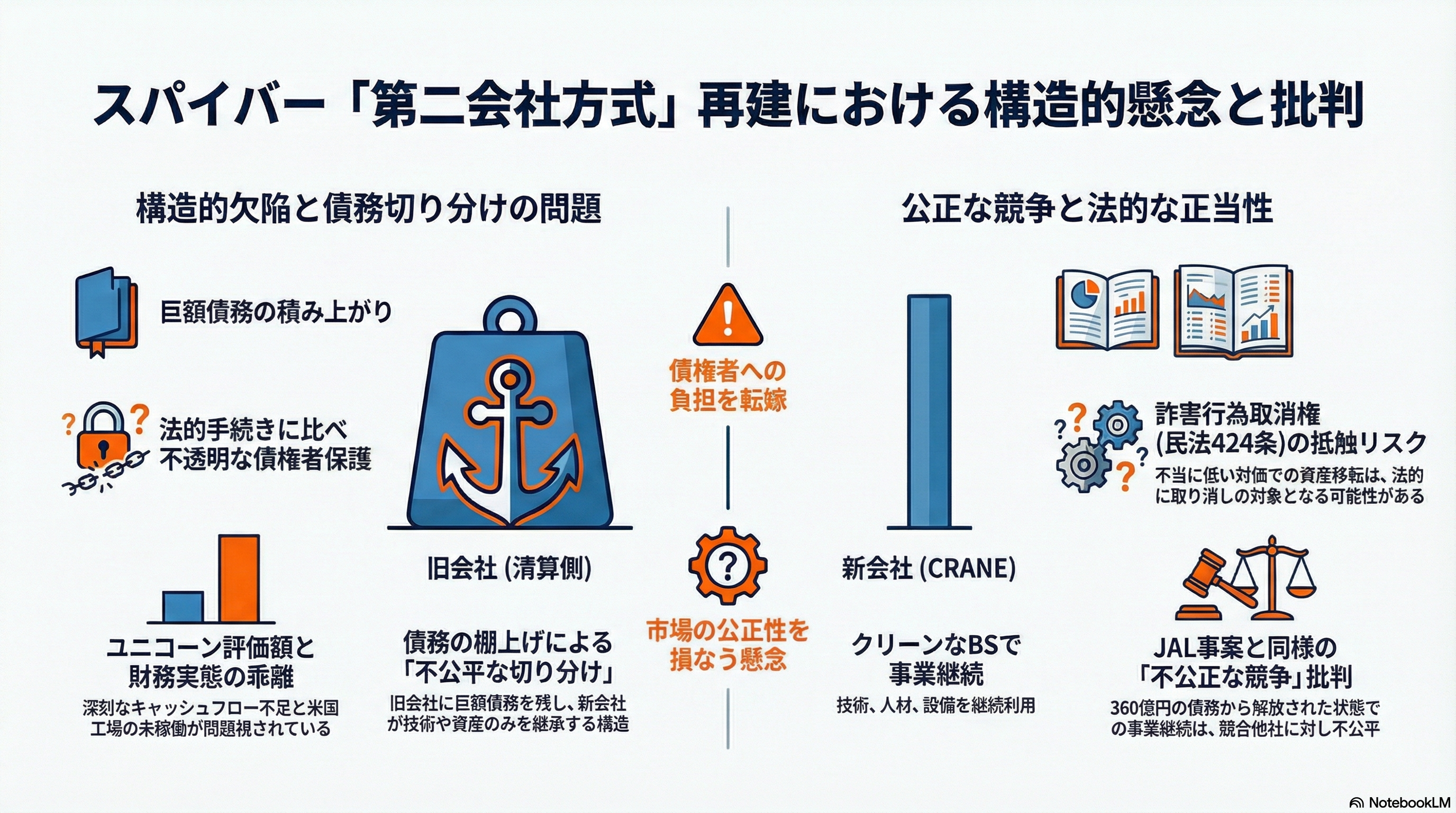 クールジャパンにトドメ。110億出資のスパイバー(Spiber)が360億円の負債を残し、第二会社方式で孫正義長女の新会社に事業譲渡 - スパイバーの第二会社方式——具体的な批判 - 章扉