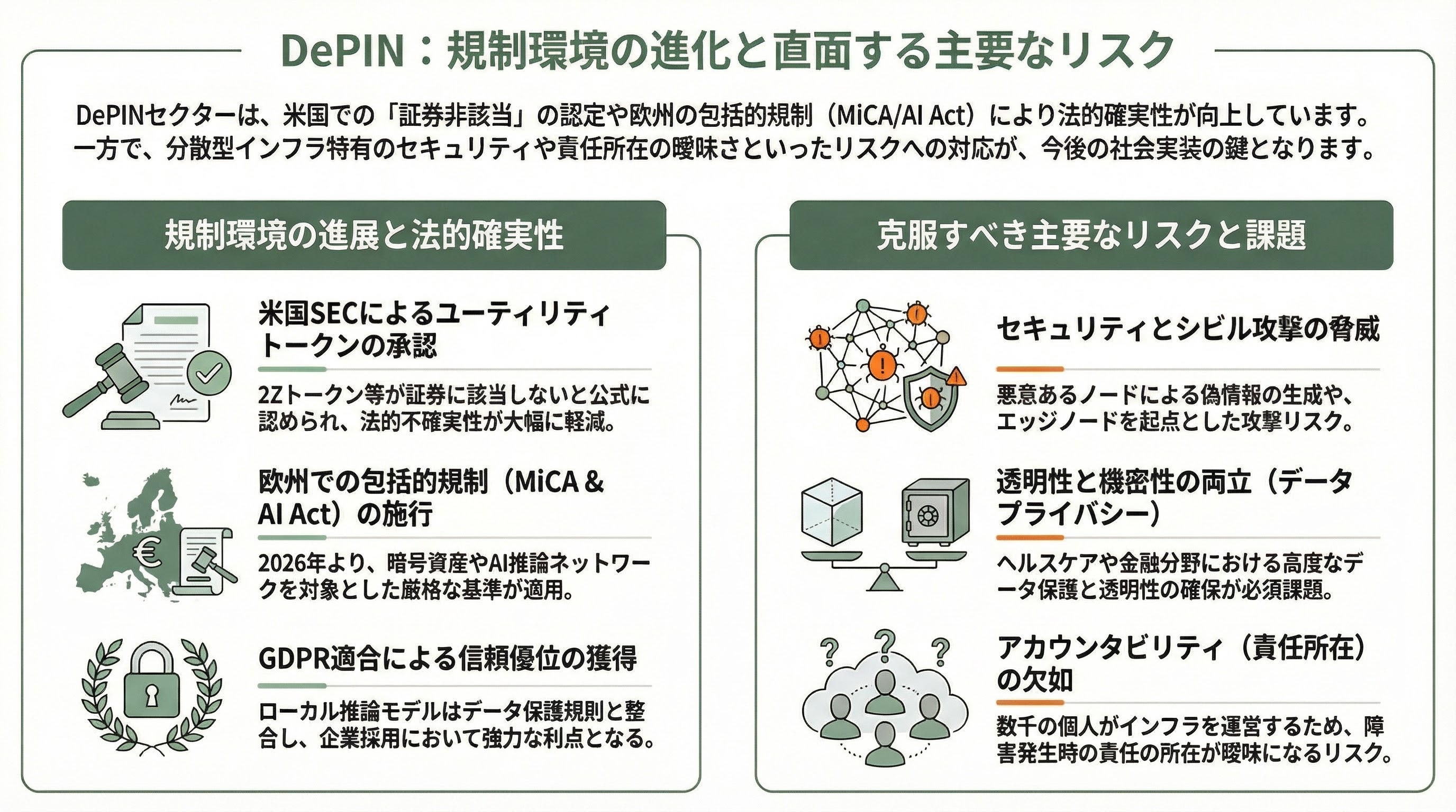 分散型インフラ、推論メッシュ(Global Inference Mesh / DePIN)とは――AI推論の地殻変動と分散コンピューティングの新潮流 - 9. 規制環境の進展 - 章扉