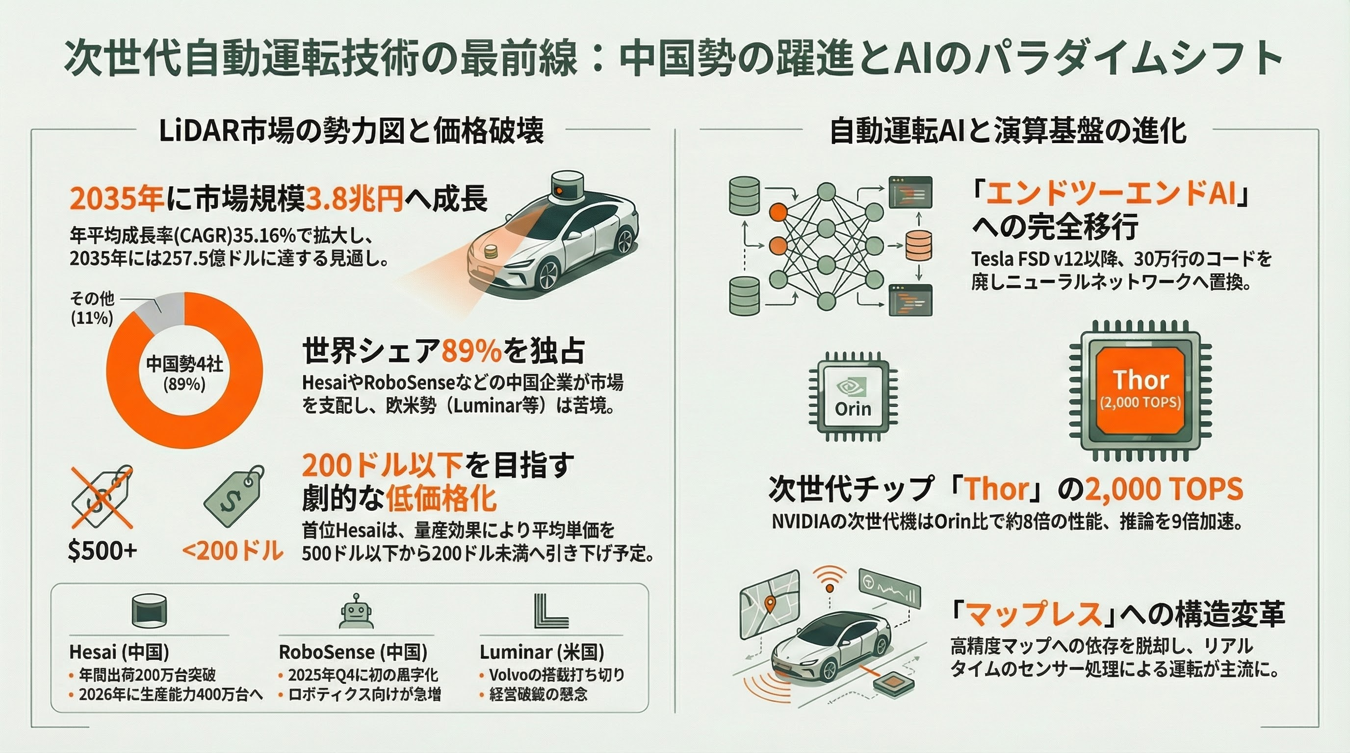 自動運転の現在地点と要素技術 - 業界への影響 - 章扉