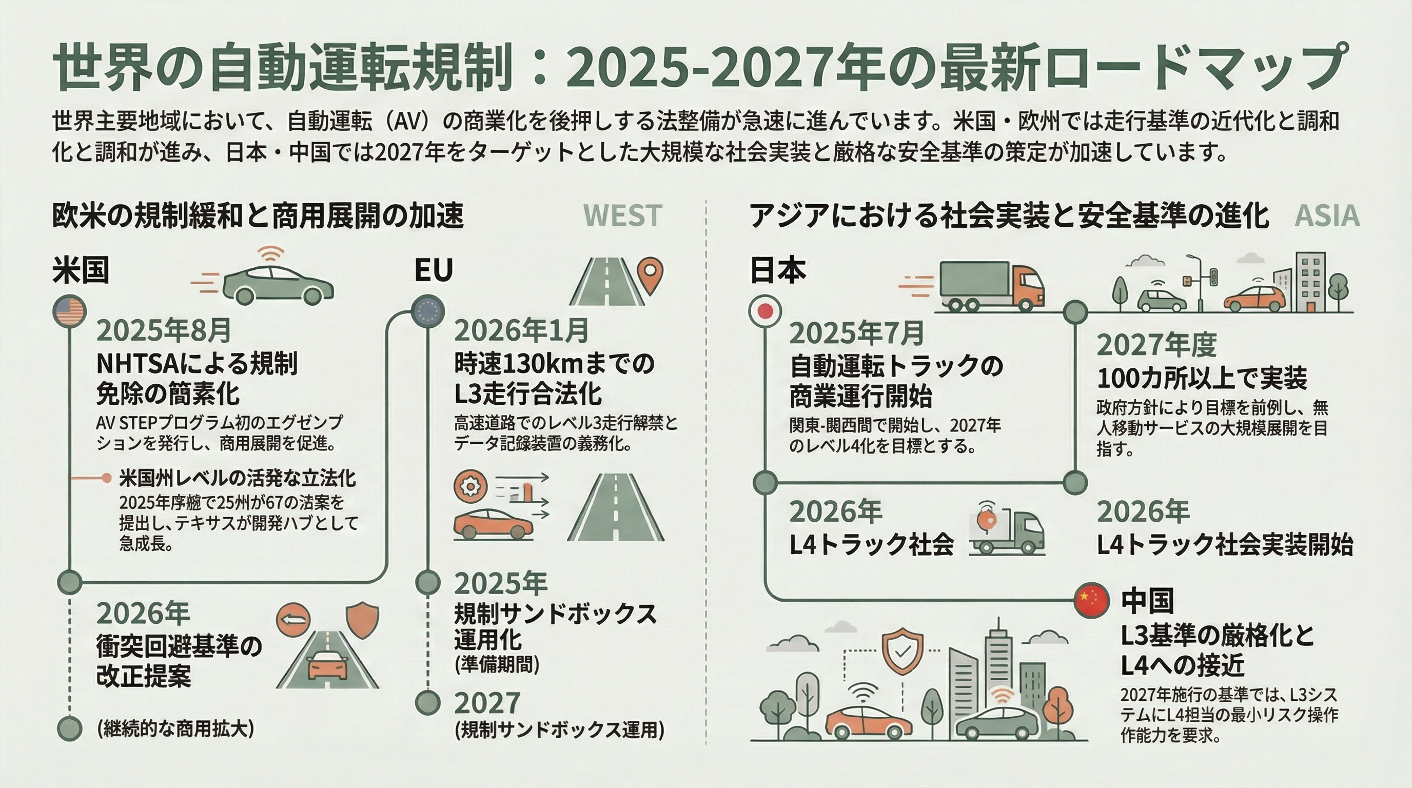自動運転の現在地点と要素技術 - 5. 規制環境の最新動向 - 章扉