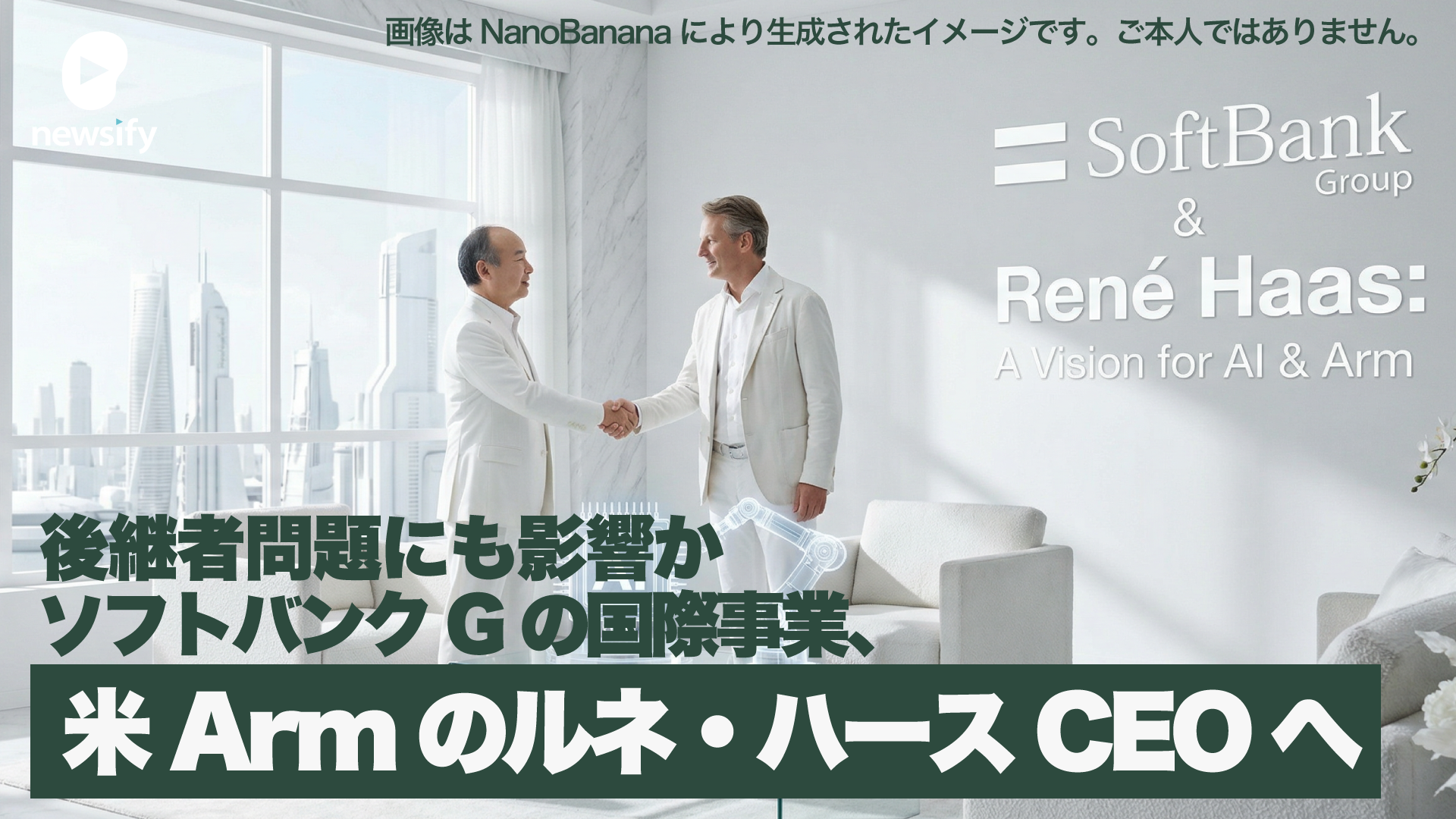 孫正義の後継者問題にも影響か。ソフトバンクGの国際事業の大部分を米Armのルネ・ハース最高経営責任者（CEO）へ
