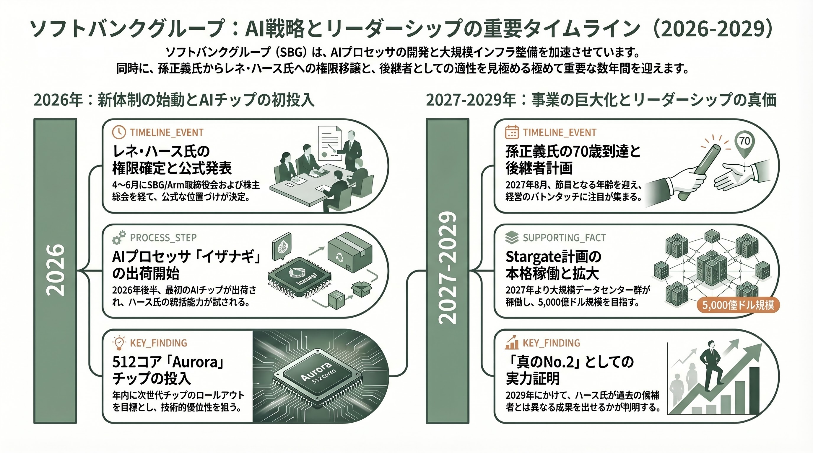 孫正義の後継者問題にも影響か。ソフトバンクGの国際事業の大部分を米Armのルネ・ハース最高経営責任者（CEO）へ - 今後の注目タイムライン - 章扉