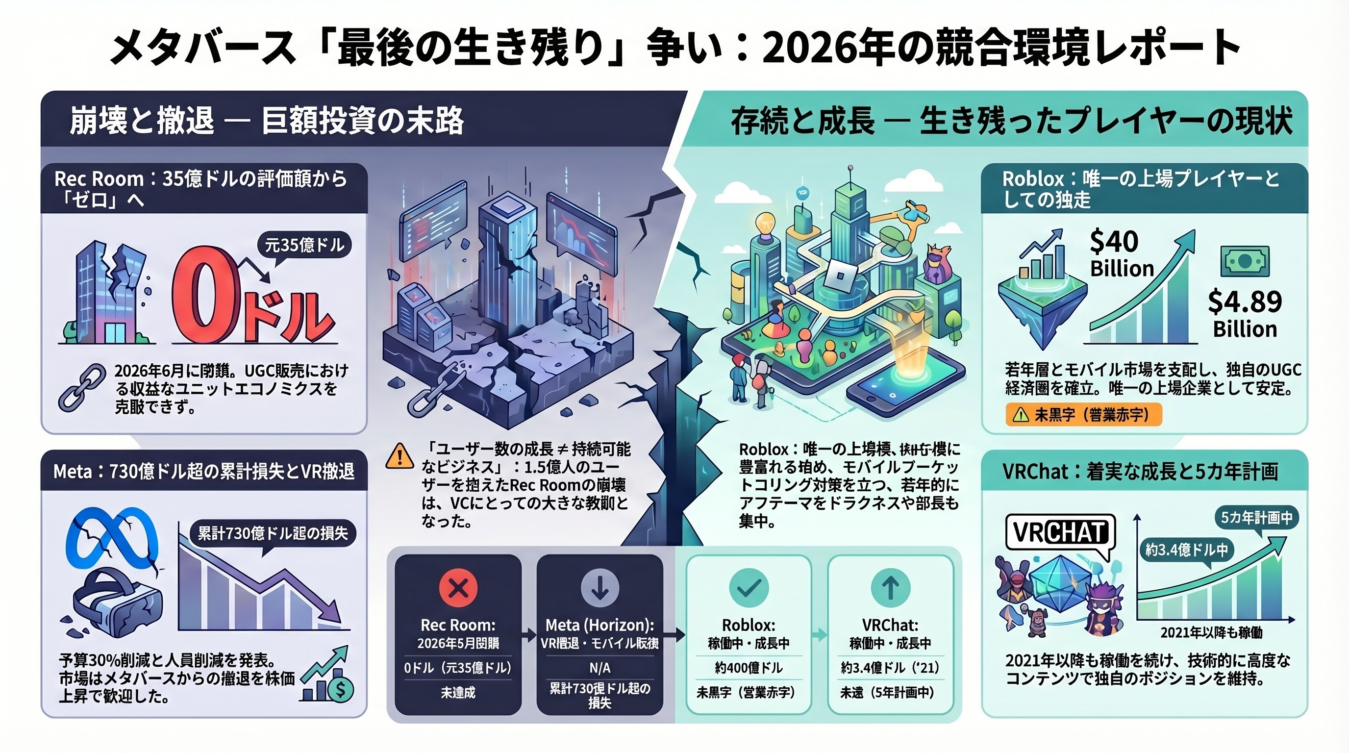 週末の同時接続者数12万人という高水準をキープ、メタバースVRChatの経済圏 - 競合環境——「最後に立っている者」の意味 - 章扉