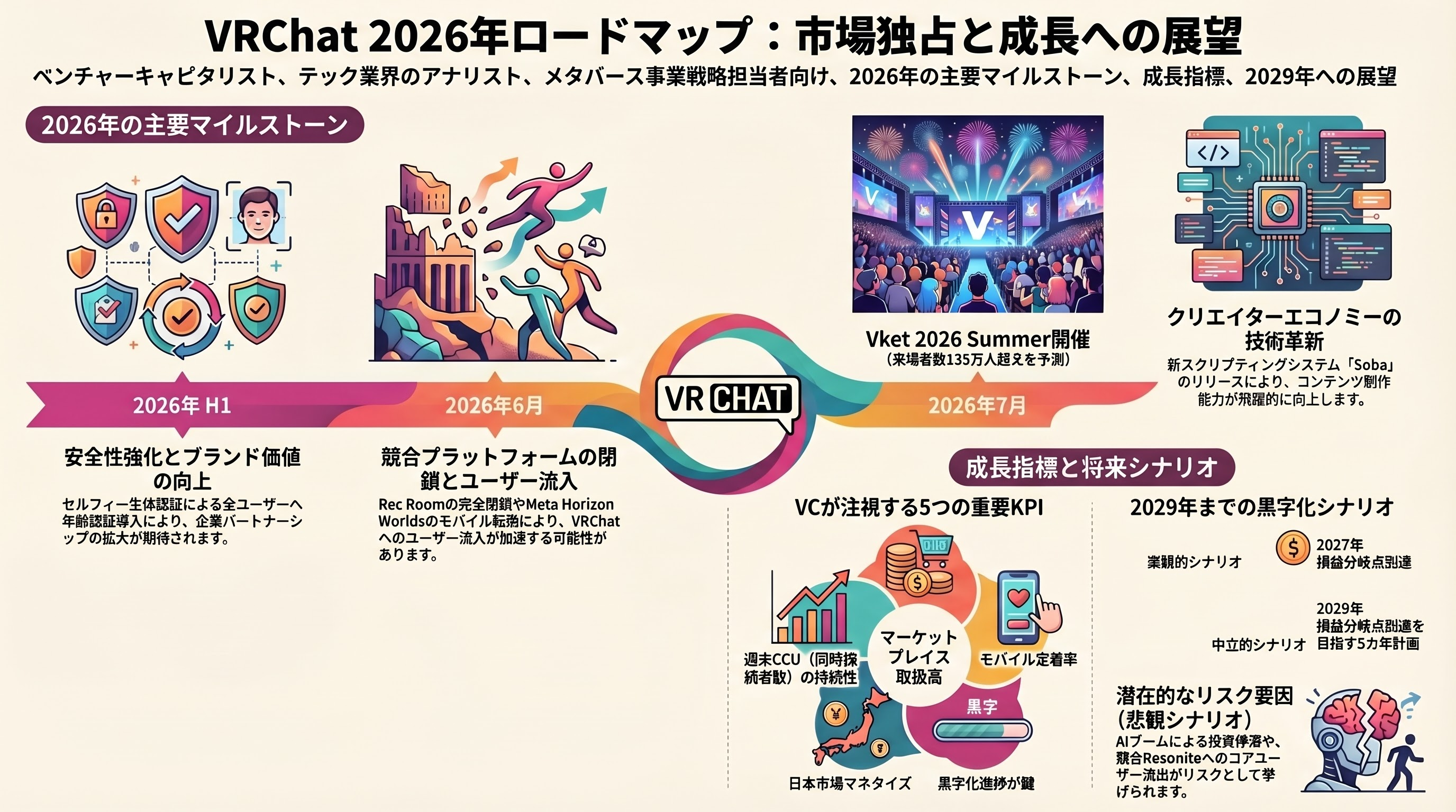 週末の同時接続者数12万人という高水準をキープ、メタバースVRChatの経済圏 - 今後の展望——何がいつ起きるか - 章扉