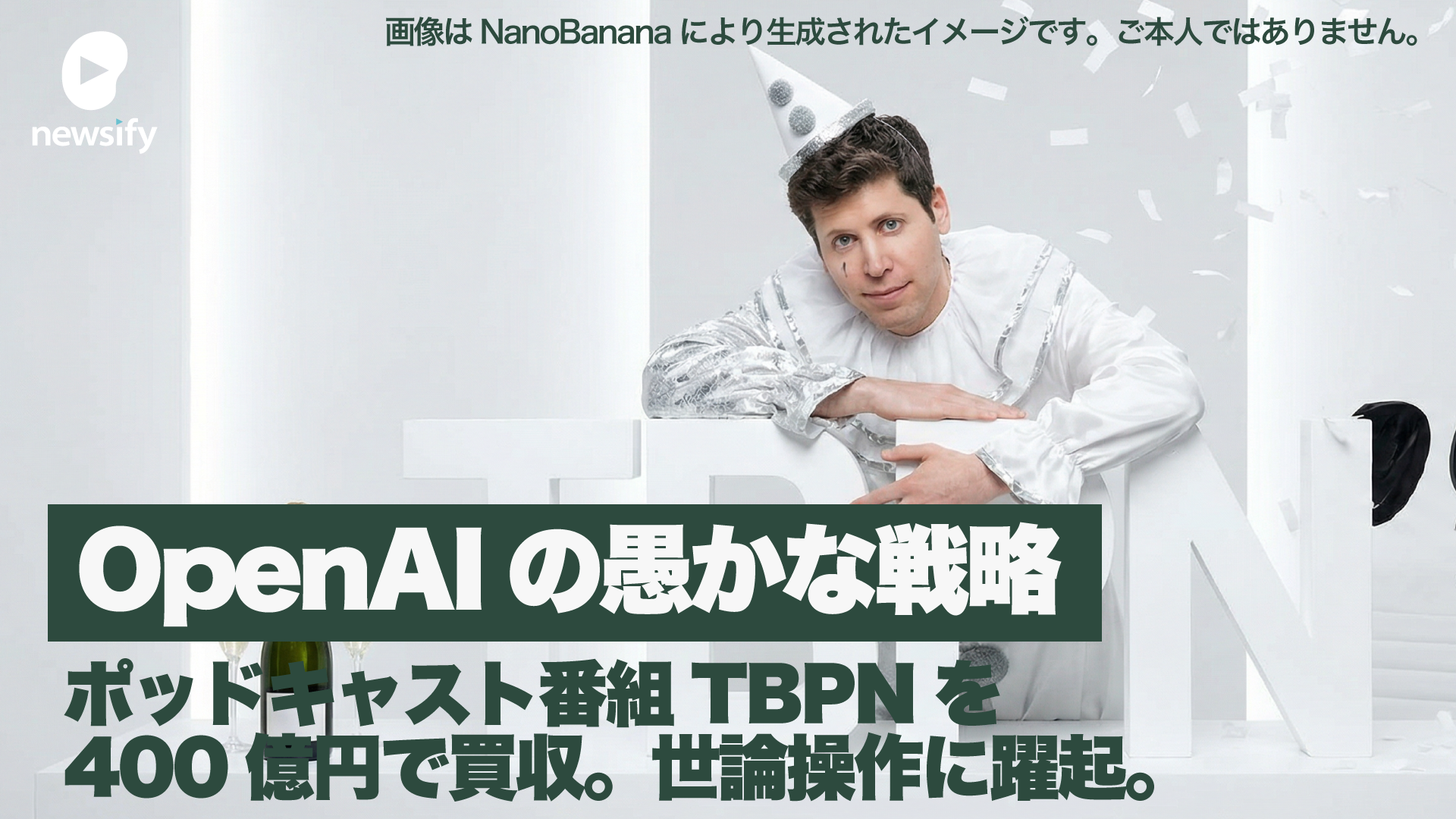 OpenAIの愚かな戦略、人気メディア「TBPN」を買収し、批判の口を塞ぐ