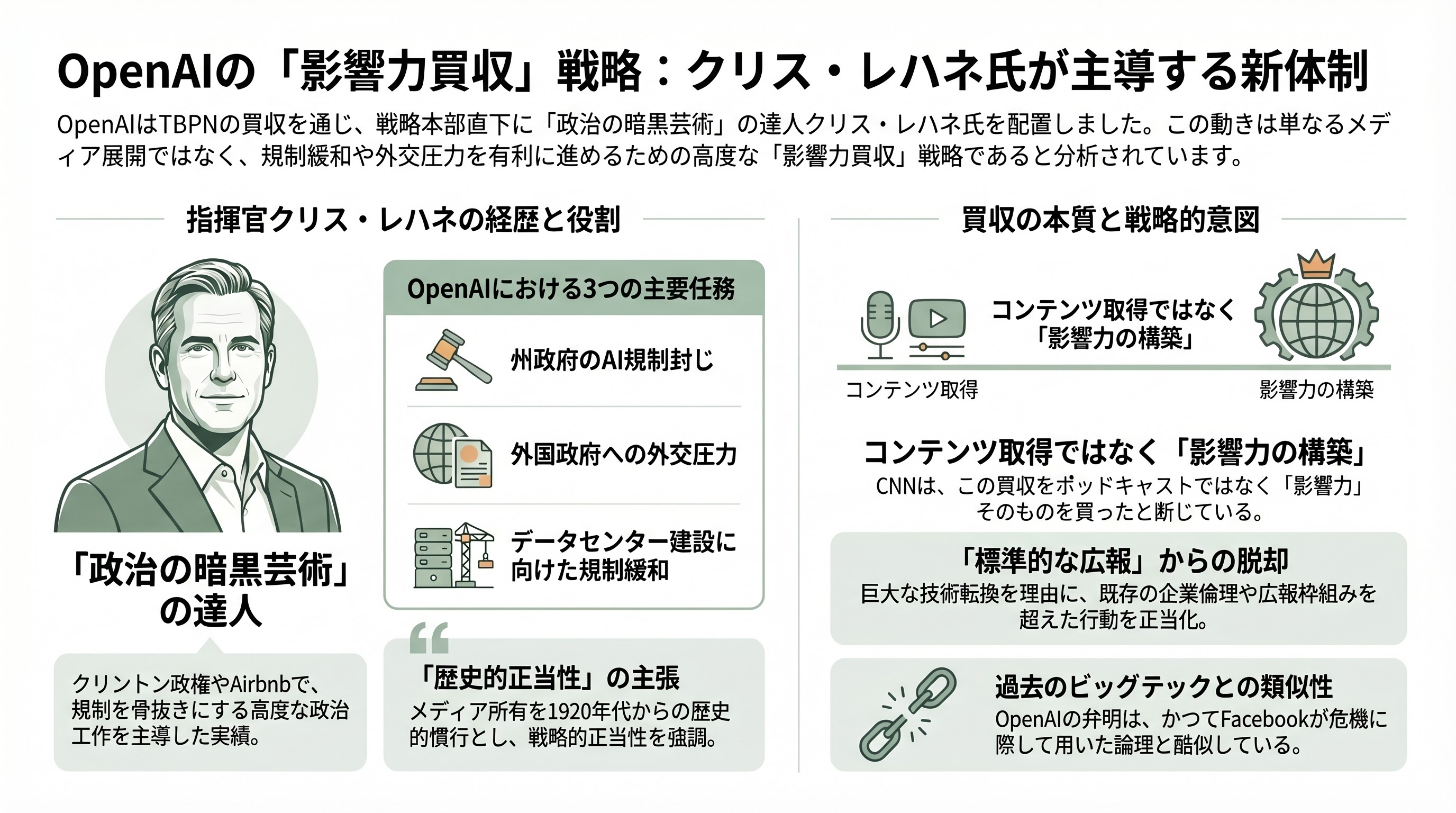 OpenAIの愚かな戦略、人気メディア「TBPN」を買収し、批判の口を塞ぐ - 指揮官はChris Lehane――「ヴァスト・ライトウィング・コンスピラシー」の生みの親 - 章扉