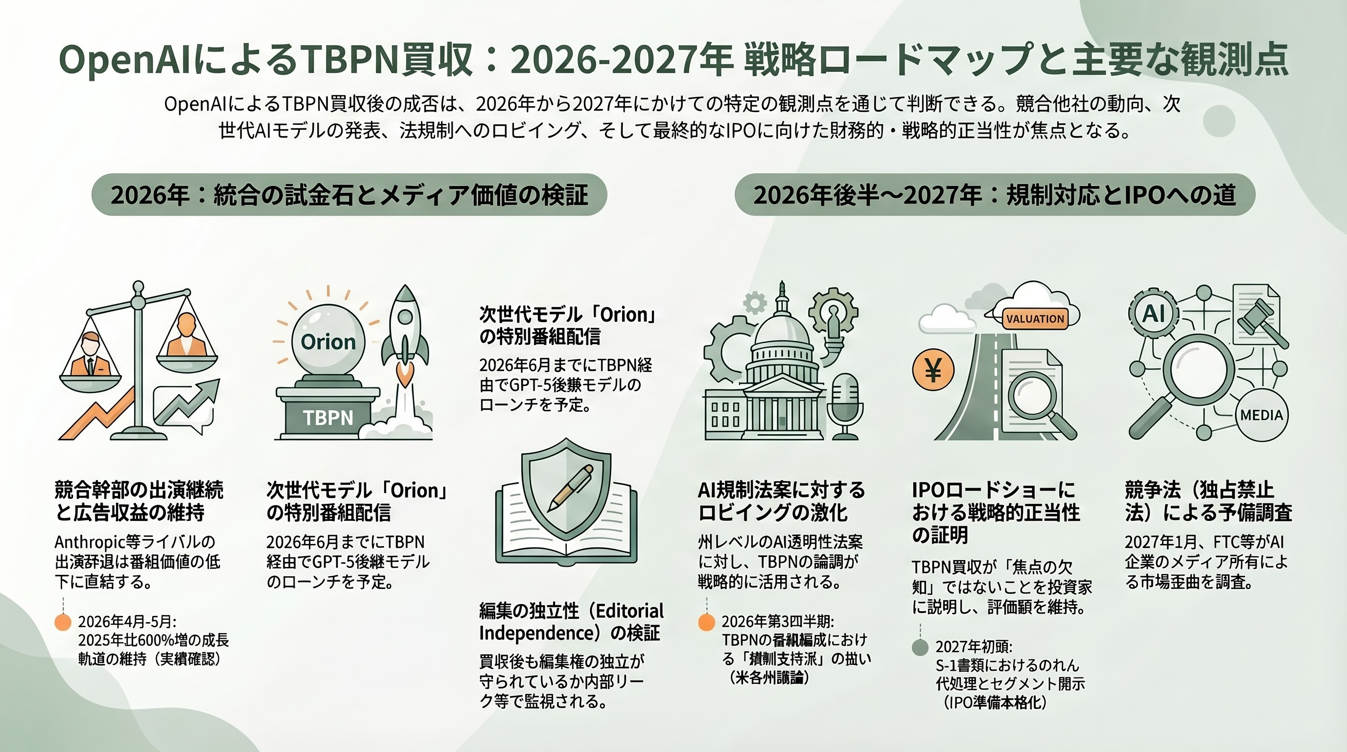OpenAIの愚かな戦略、人気メディア「TBPN」を買収し、批判の口を塞ぐ - 今後の展望――計測可能な動きのタイムライン - 章扉