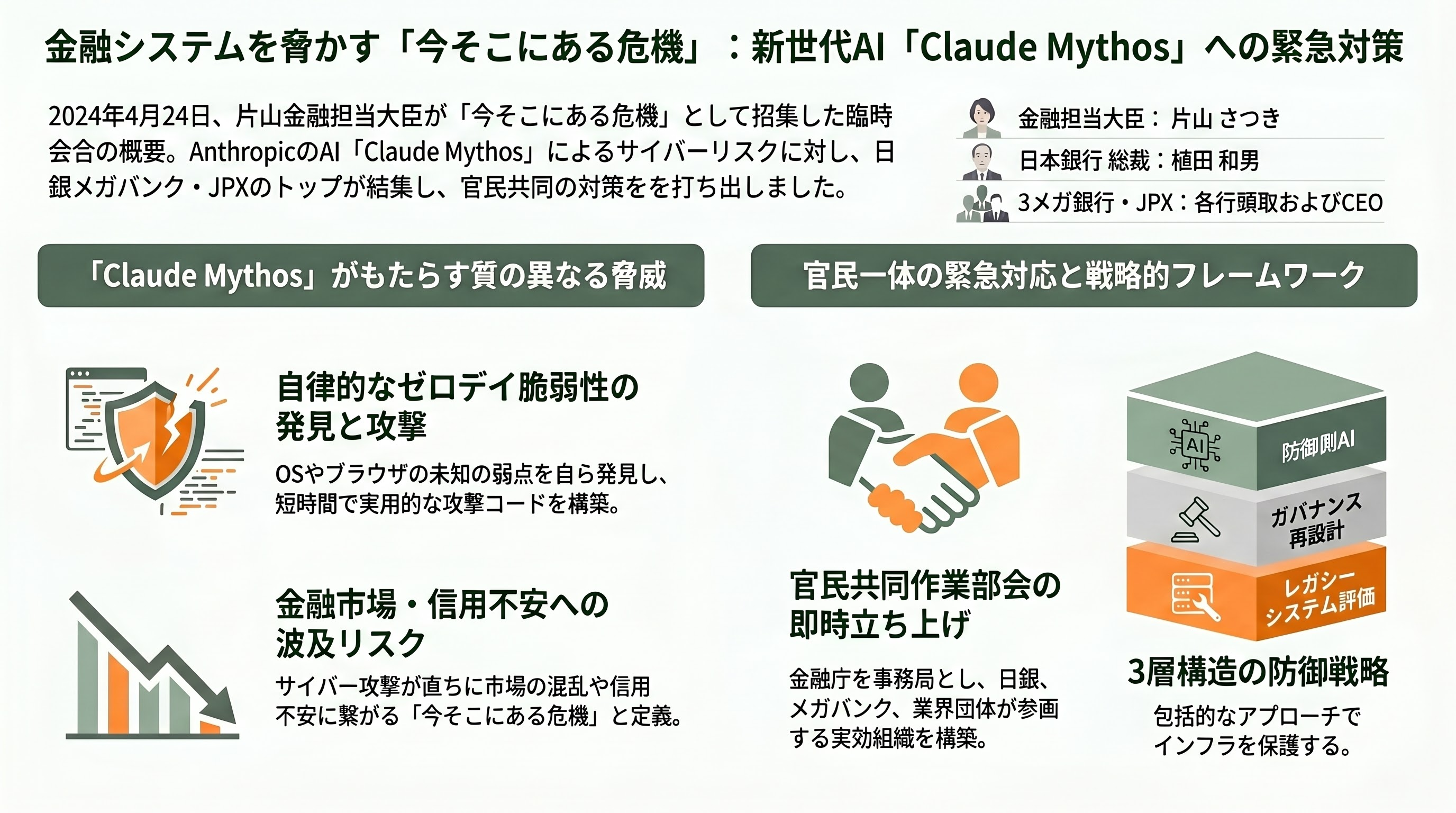 片山さつき金融担当大臣と3メガバング、日本版Project Glasswing設置。神か悪魔か、Claude Mythos(ミソス/ミトス)への備え - 4月24日「今そこにある危機」会合の全貌 - 章扉