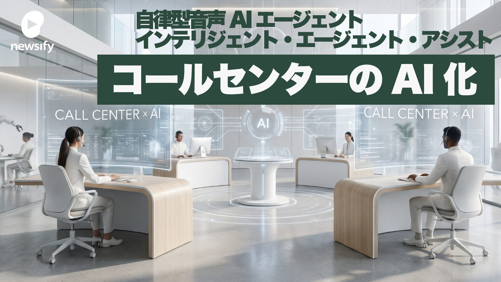 コールセンターのAI化。自律型音声AIエージェント（Sierra、Bland AI、Vapi）、インテリジェント・エージェント・アシスト（Cresta、Gong）