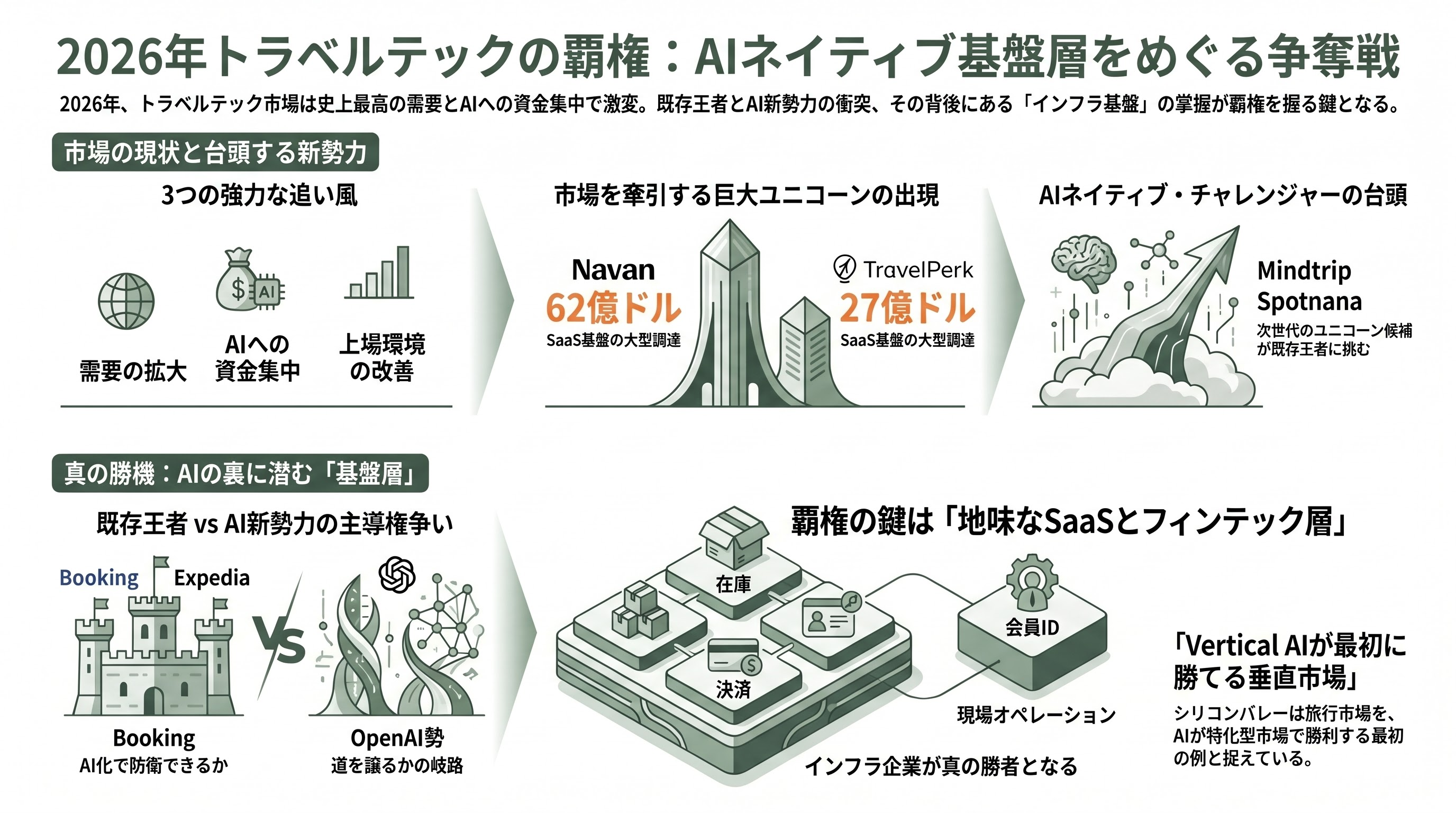 旅行系・トラベルテックの隆盛とネクスト・ユニコーン - まとめ——AI ネイティブの基盤層を取った者が次の覇権を握る - 章扉