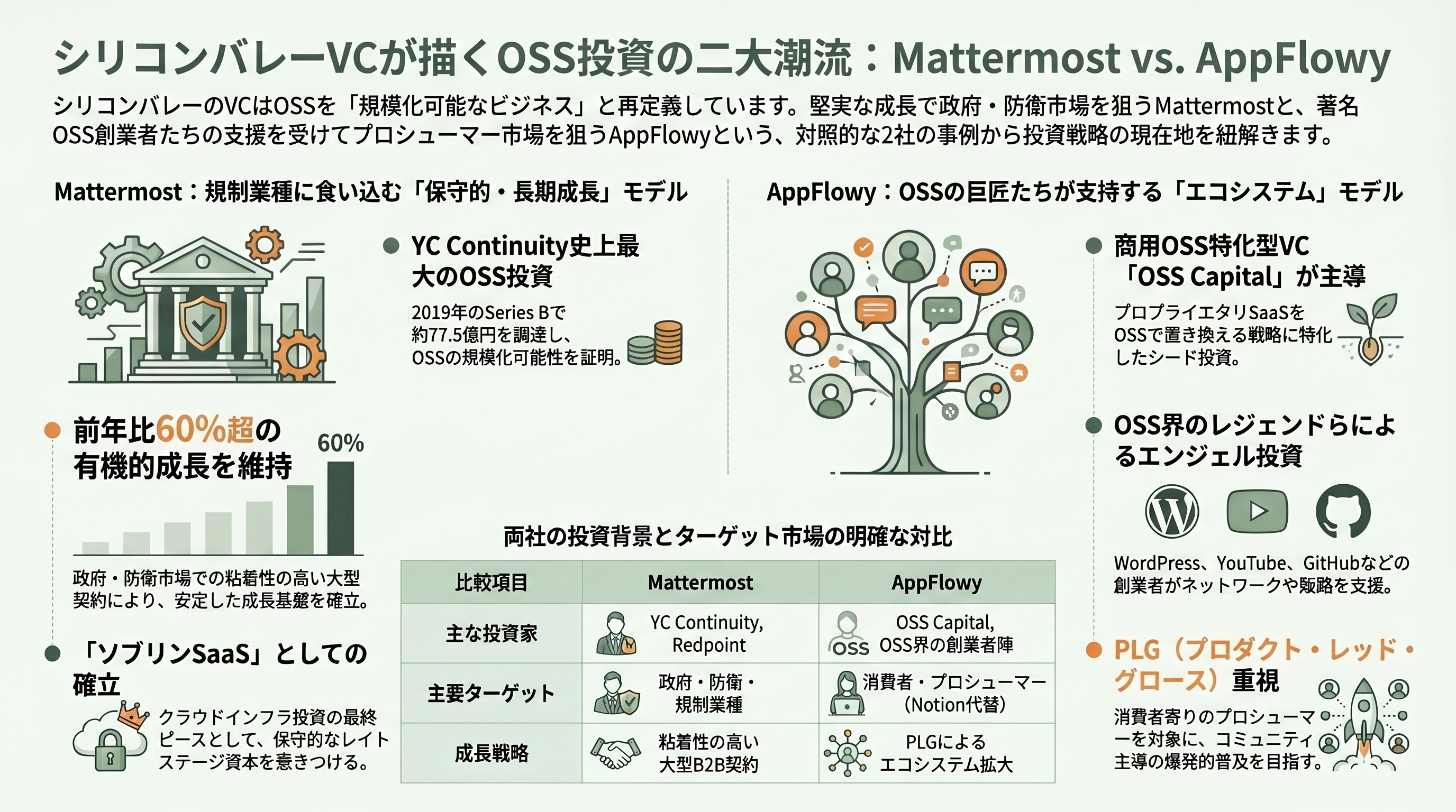 データ主権・セルフホスト時代に注目を浴びるSlack代替「Mattermost」とNotion代替「AppFlowy」 - シリコンバレーVCの視点と出資元——「OSSコミュニティ」と「YC Continuity」という二つの極 - 章扉