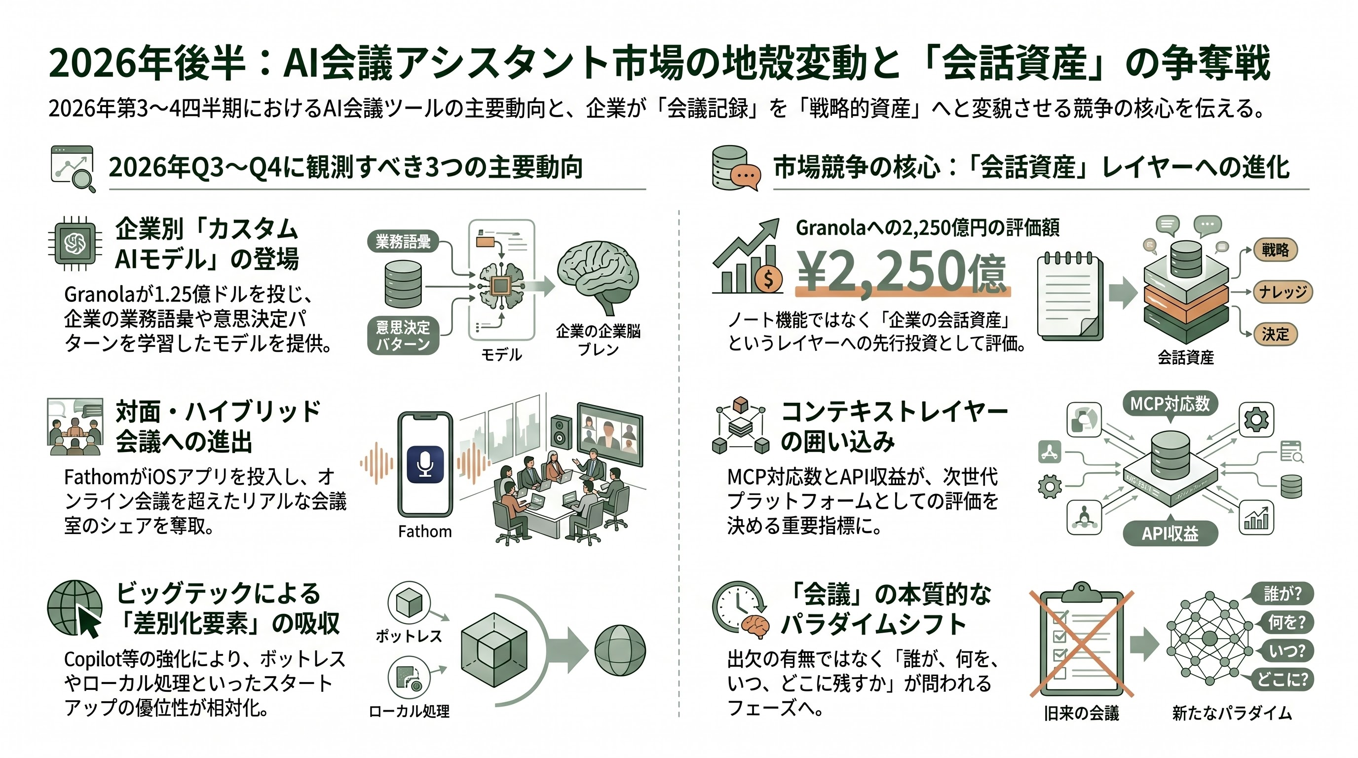 変わる会議。代行出席Fathomと非同期ミーティングGranola - これから観測すべき動き──2026年Q3〜Q4の展望 - 章扉
