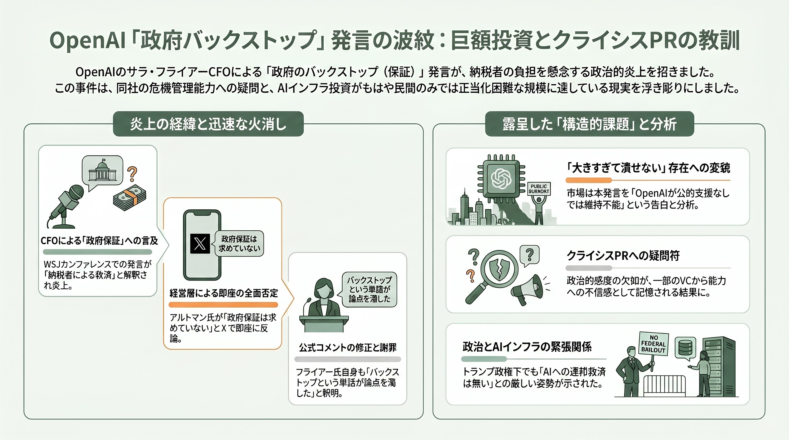 サム・アルトマンと対立。OpenAI最高財務責任者サラ・フライアー（Sarah Friar） - 「政府バックストップ」発言と11月のクライシスPR - 章扉