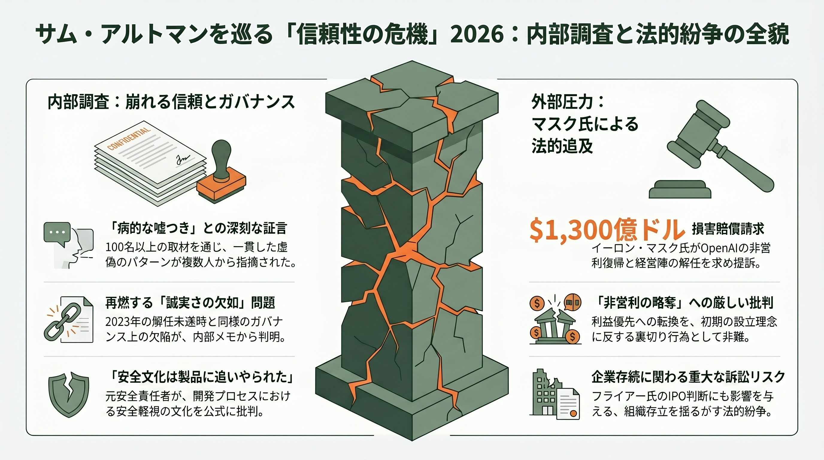 サム・アルトマンと対立。OpenAI最高財務責任者サラ・フライアー（Sarah Friar） - サム・アルトマンへの不信感 — New Yorker調査とMusk訴訟 - 章扉