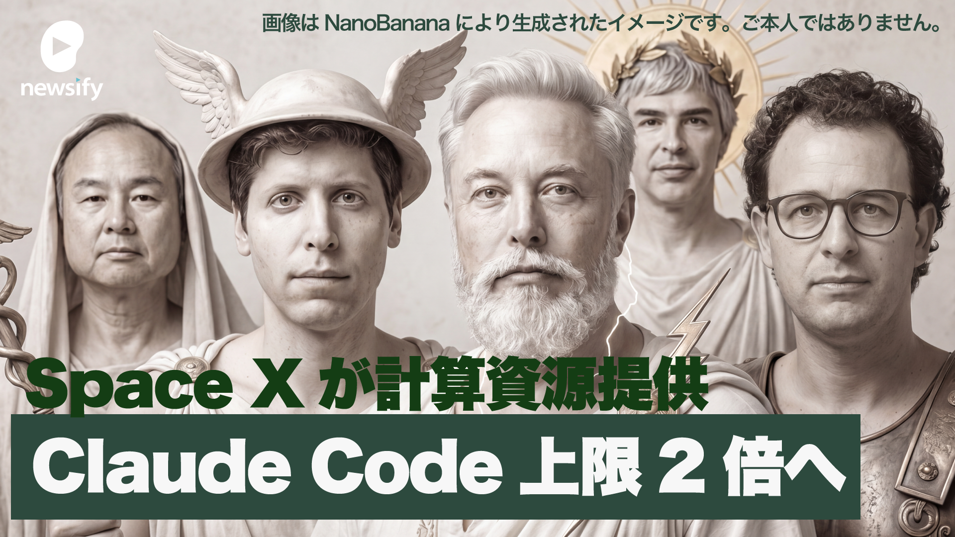 Claude Codeの上限2倍へ。イーロン・マスク氏のスペースX、アンソロピックに計算資源提供。マスク対アルトマン裁判。神々たちの戦い。