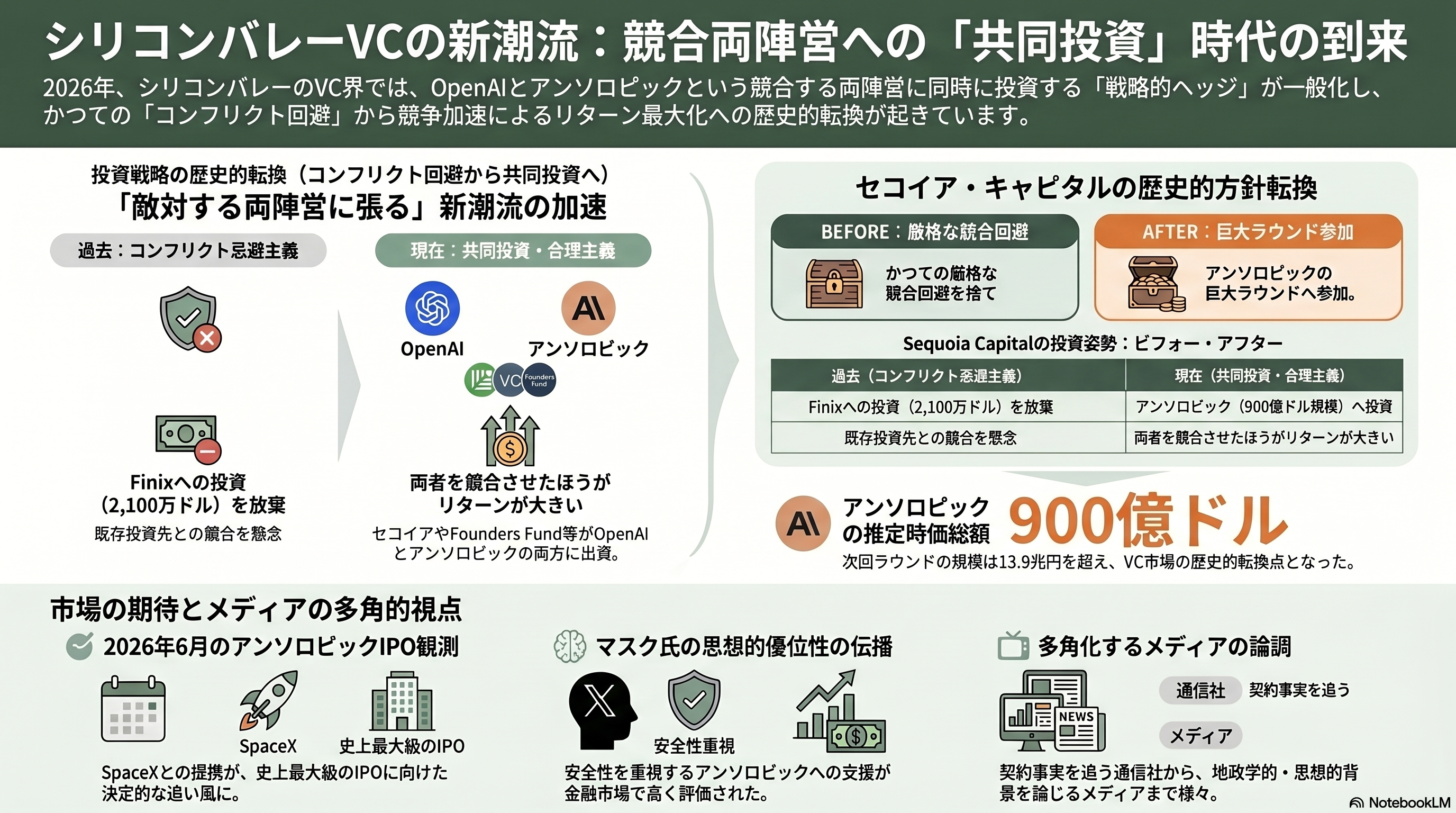 Claude Codeの上限2倍へ。イーロン・マスク氏のスペースX、アンソロピックに計算資源提供。マスク対アルトマン裁判。神々たちの戦い。 - シリコンバレーVCの受け止め ― 共同投資時代の到来 - 章扉