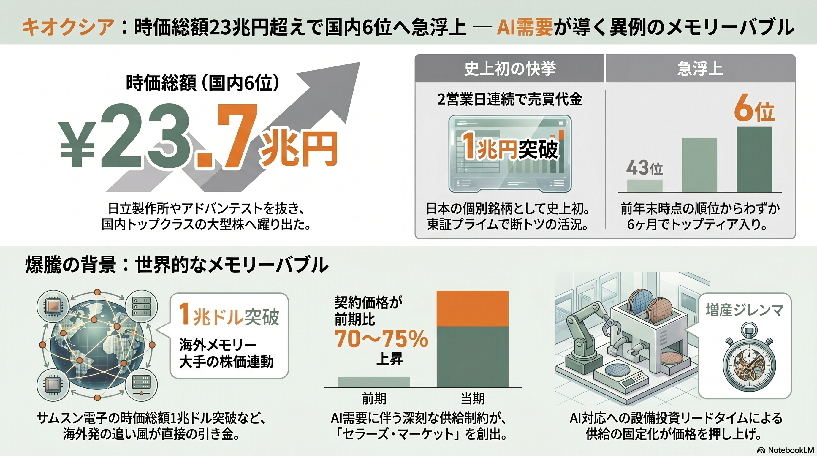 株価急騰、躍進するキオクシア。 - 5月7日のストップ高──時価総額が日立を超える - 章扉