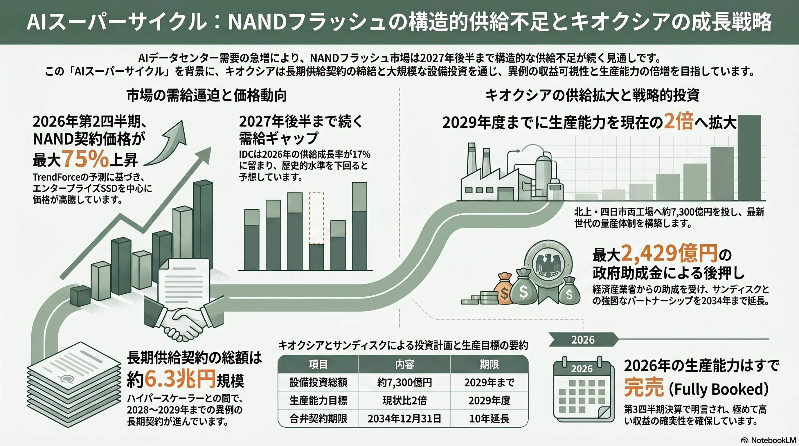 株価急騰、躍進するキオクシア。 - NAND供給逼迫とAIスーパーサイクル──供給契約は2028〜2029年まで - 章扉