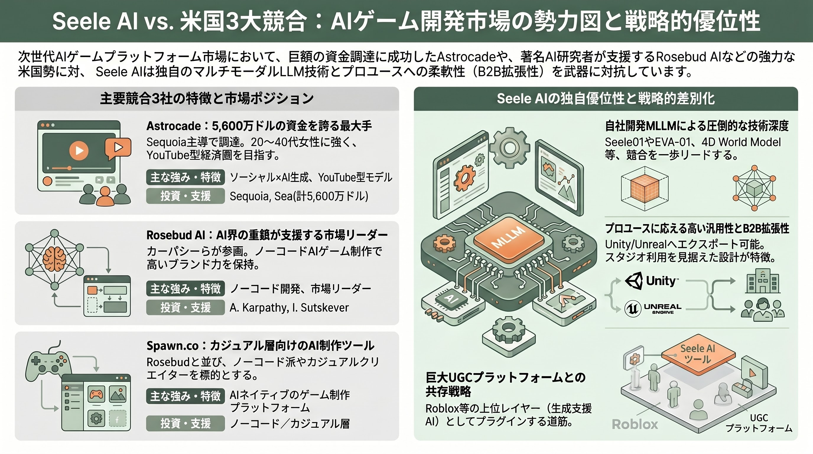ゲーム開発特化AI「Seele AI」。Alipay PdM、NetEase Cloud Music VP、Tencent GMを歴任した王詩沐（Shimu Wang）CEO - 競合サービス比較：Astrocade、Rosebud AI、Spawn.coとの位置取り - 章扉