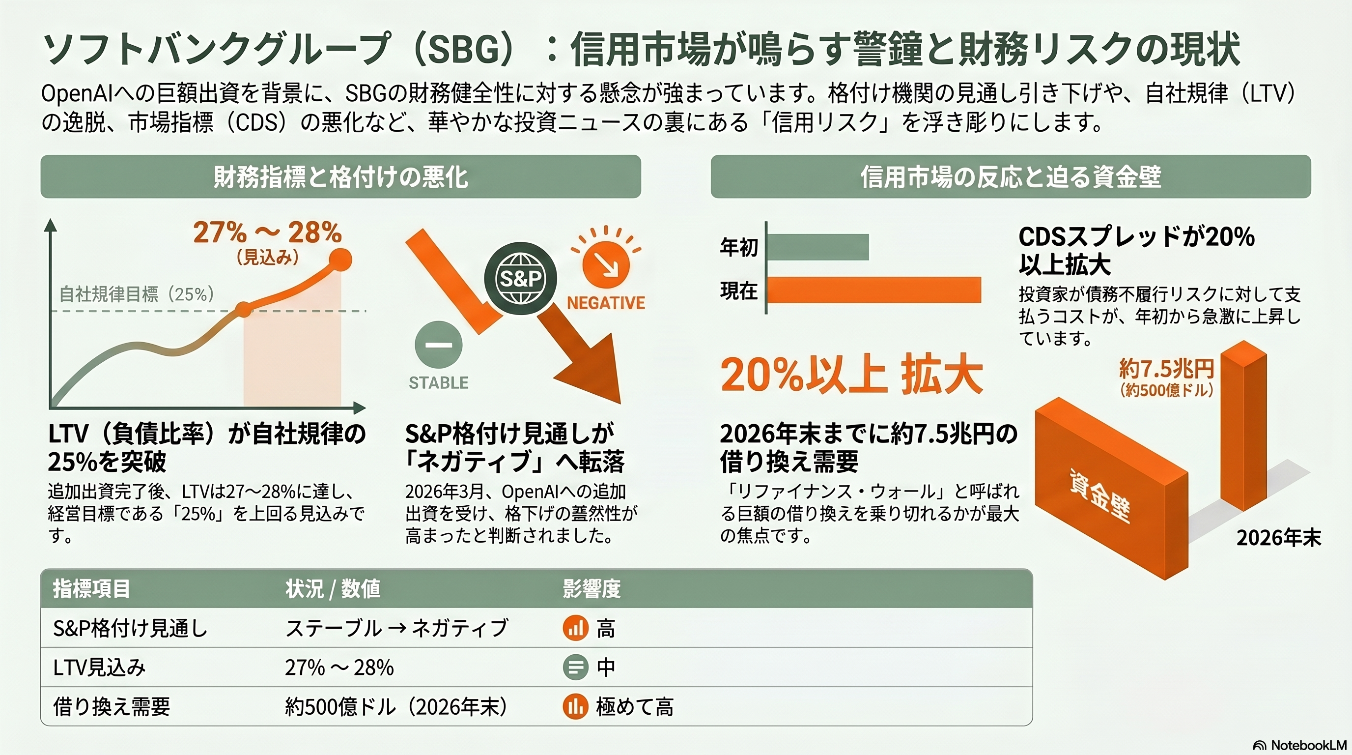 ソフトバンクG（TYO: 9984）、純利益5兆円超え。国内企業で過去最高 - 根強く残るネガティブ要因（１）格付けと信用市場の警告 - 章扉