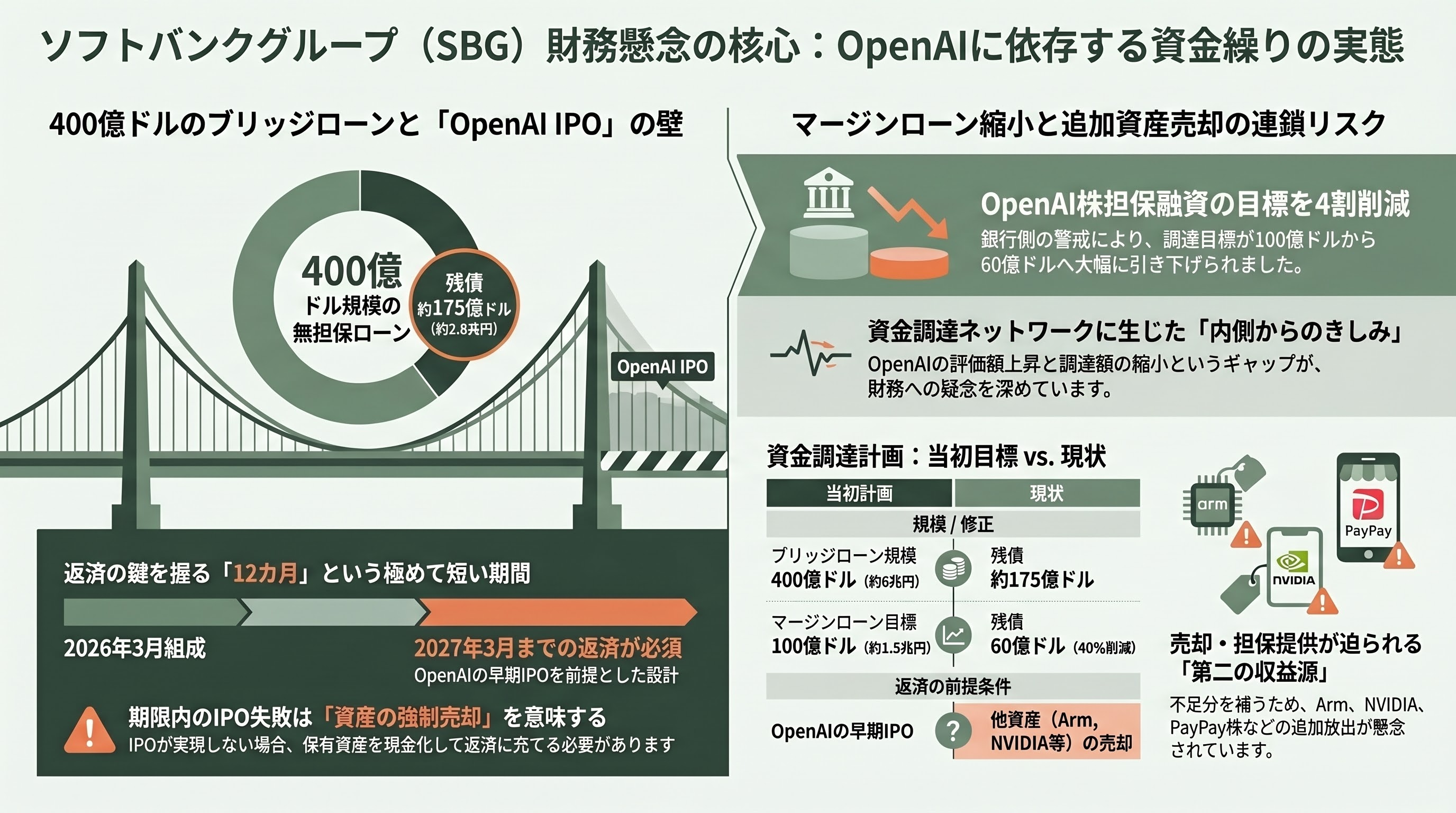 ソフトバンクG(TYO: 9984)、純利益5兆円超え。国内企業で過去最高 - 根強く残るネガティブ要因(2)400億ドルブリッジローンと「マージンローン縮小」 - 章扉