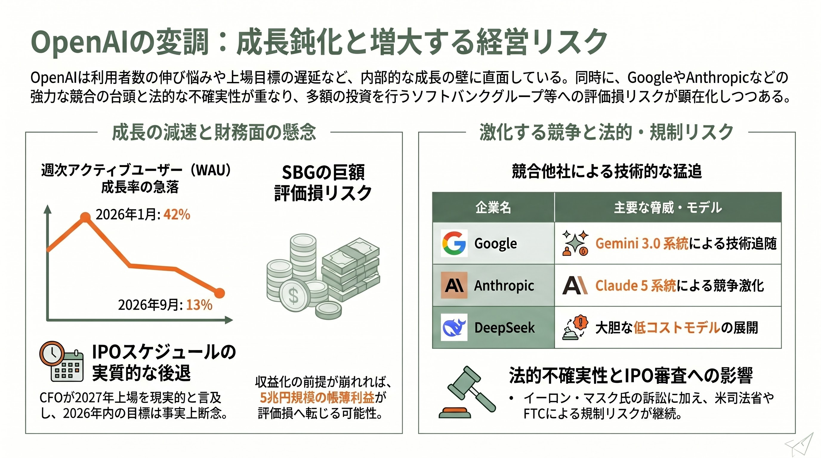 ソフトバンクG(TYO: 9984)、純利益5兆円超え。国内企業で過去最高 - 根強く残るネガティブ要因(4)OpenAI側の競争激化と「収益が伸び悩む証拠」 - 章扉