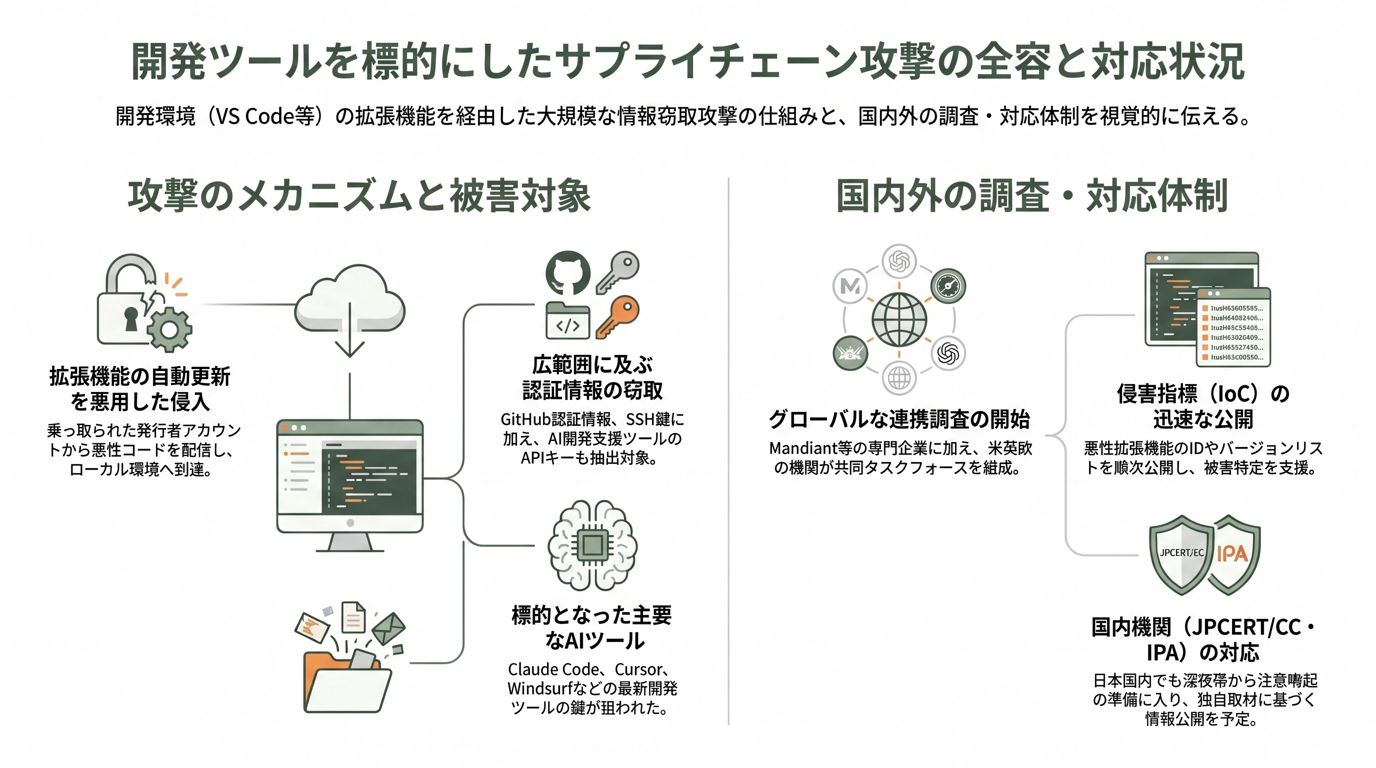 GitHub、企業の内部リポジトリデータ大量漏洩を発表。VS Code拡張機能により従業員端末が侵害 - 13:04の公式発表とその後の数時間 - 章扉