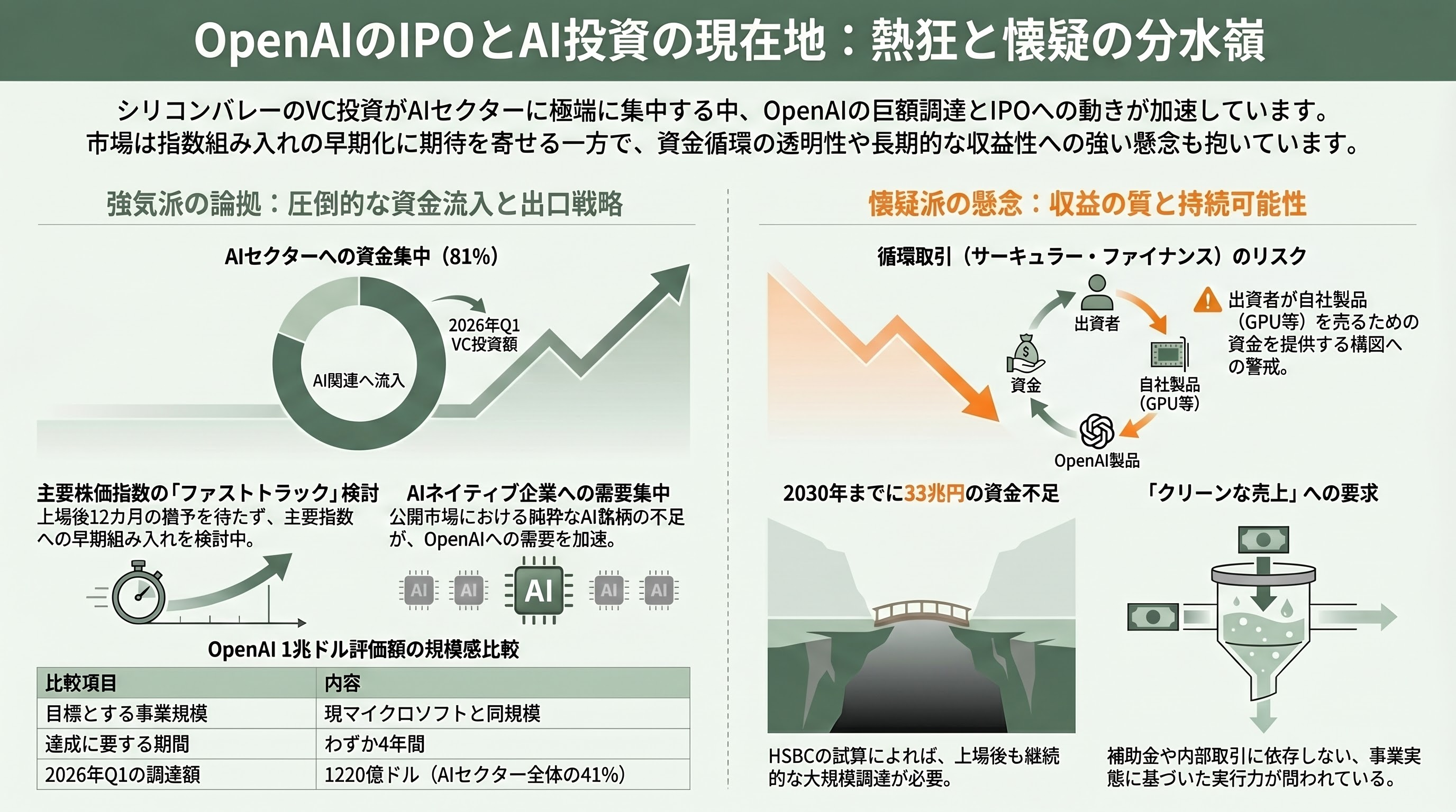 OpenAI早ければ明日22日にも上場申請。9月の上場目指し企業価値は8520億ドル（約135兆円）規模。ゴールドマン・サックスとモルガン・スタンレーがIPO申請手続き支援 - なぜ「9月」なのか — アルトマンとフライヤーCFOの時間差 - 章扉