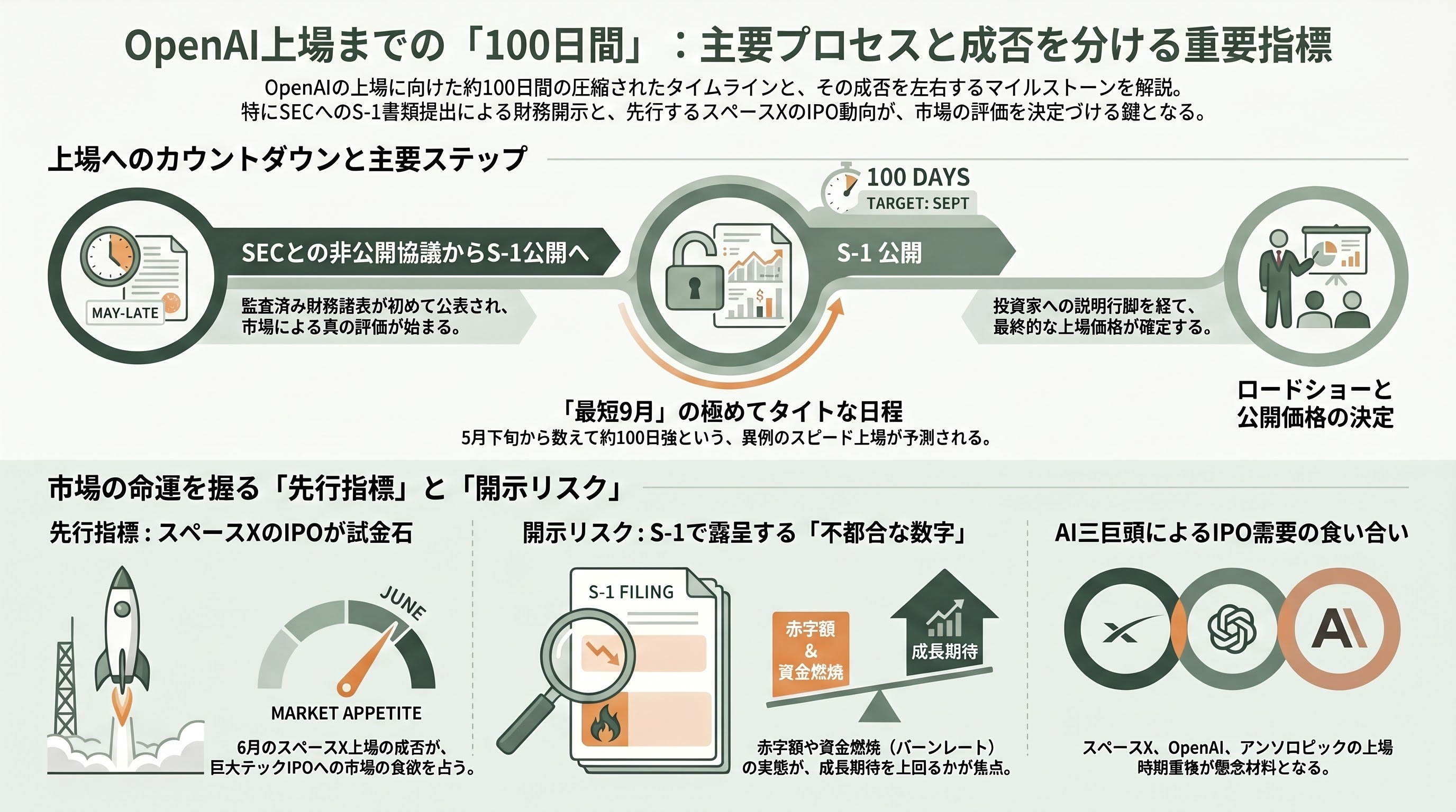 OpenAI早ければ明日22日にも上場申請。9月の上場目指し企業価値は8520億ドル（約135兆円）規模。ゴールドマン・サックスとモルガン・スタンレーがIPO申請手続き支援 - シリコンバレーのVCの受け止め — 熱狂と懐疑の同居 - 章扉