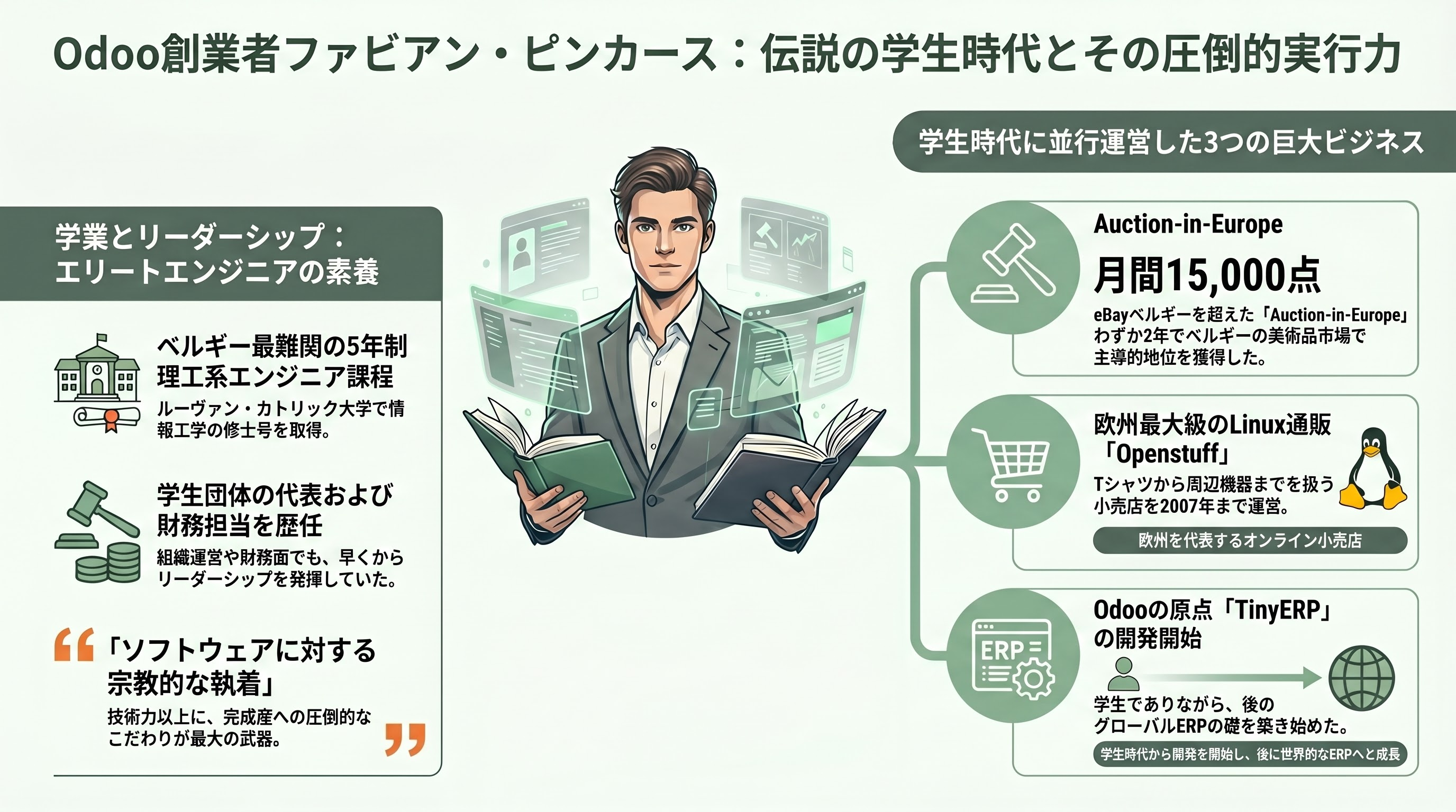 オープンソースERP、Odoo Community版。ベルギーのビル・ゲイツと称されるCEO ファビアン・ピンカース（Fabien Pinckaers） - 13歳で初めてのソフトを売った少年――ピンカースの生い立ち - 章扉