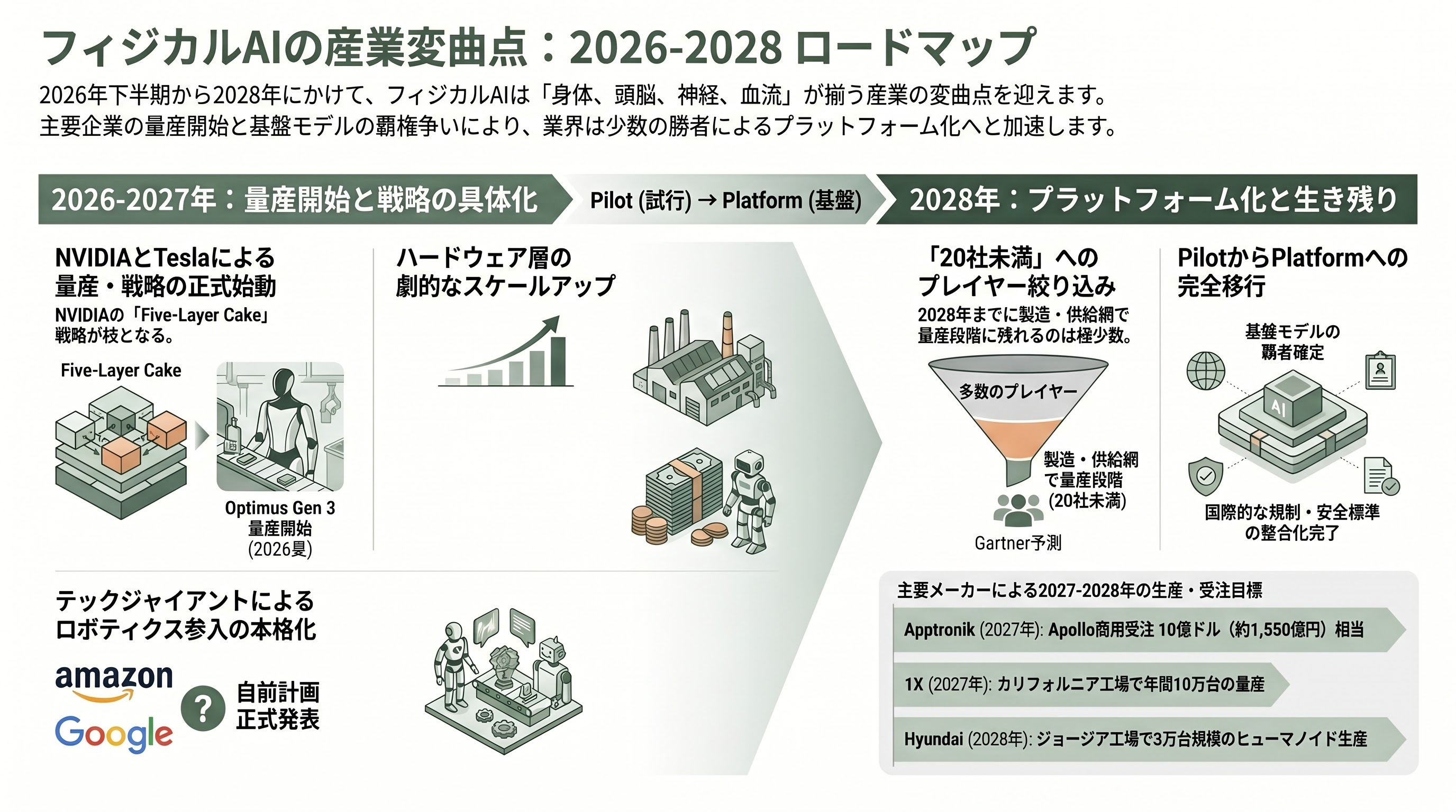 フィジカルAI業界の隆盛と本格的な実用化事例、残る課題 - 2026 年下半期から 2028 年──次に何が起きるか - 章扉