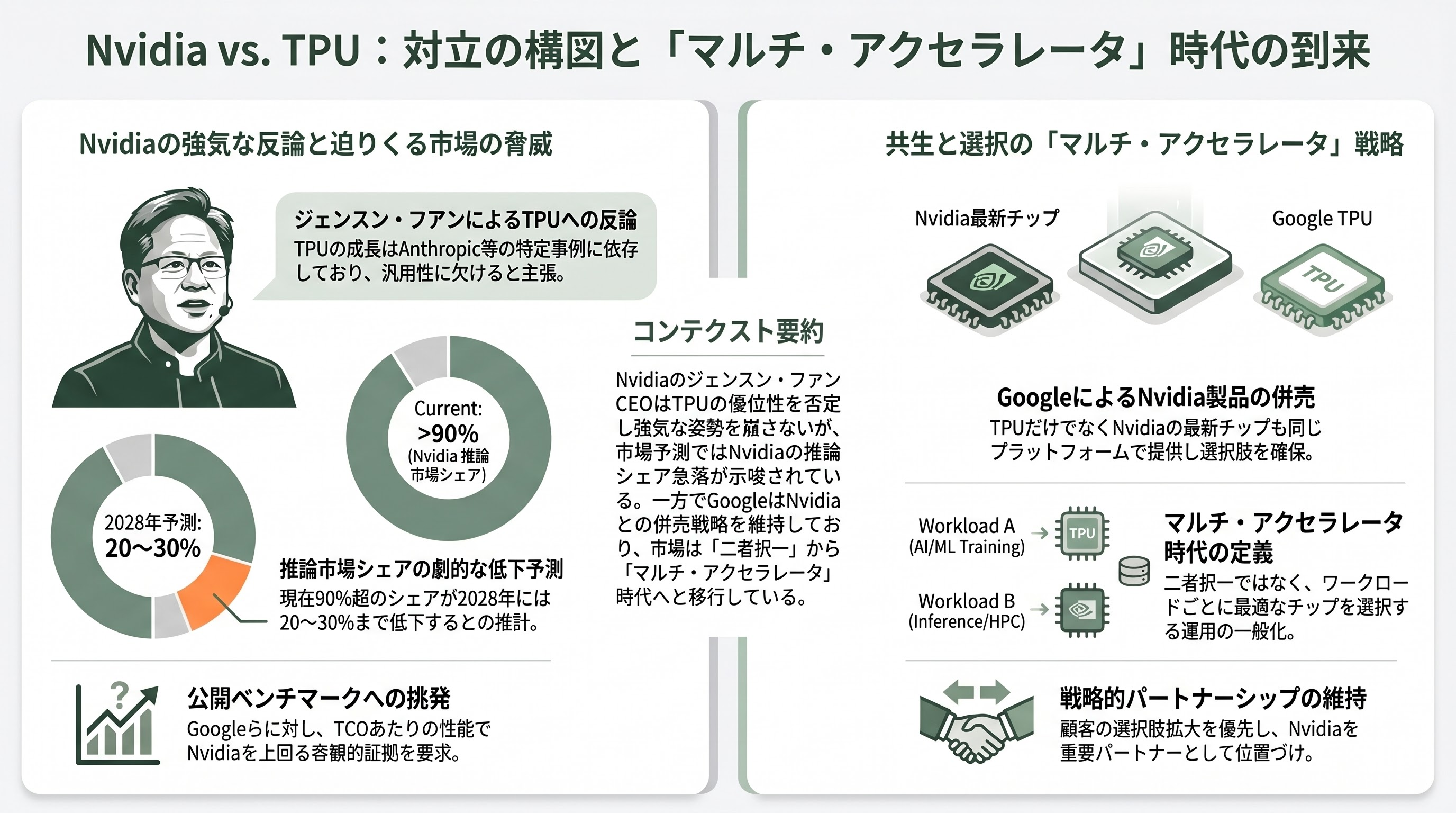 Googleの新型半導体 TPU 8t、TPU 8i - Nvidiaとの構図 ― Jensen Huangはどう反論したか - 章扉