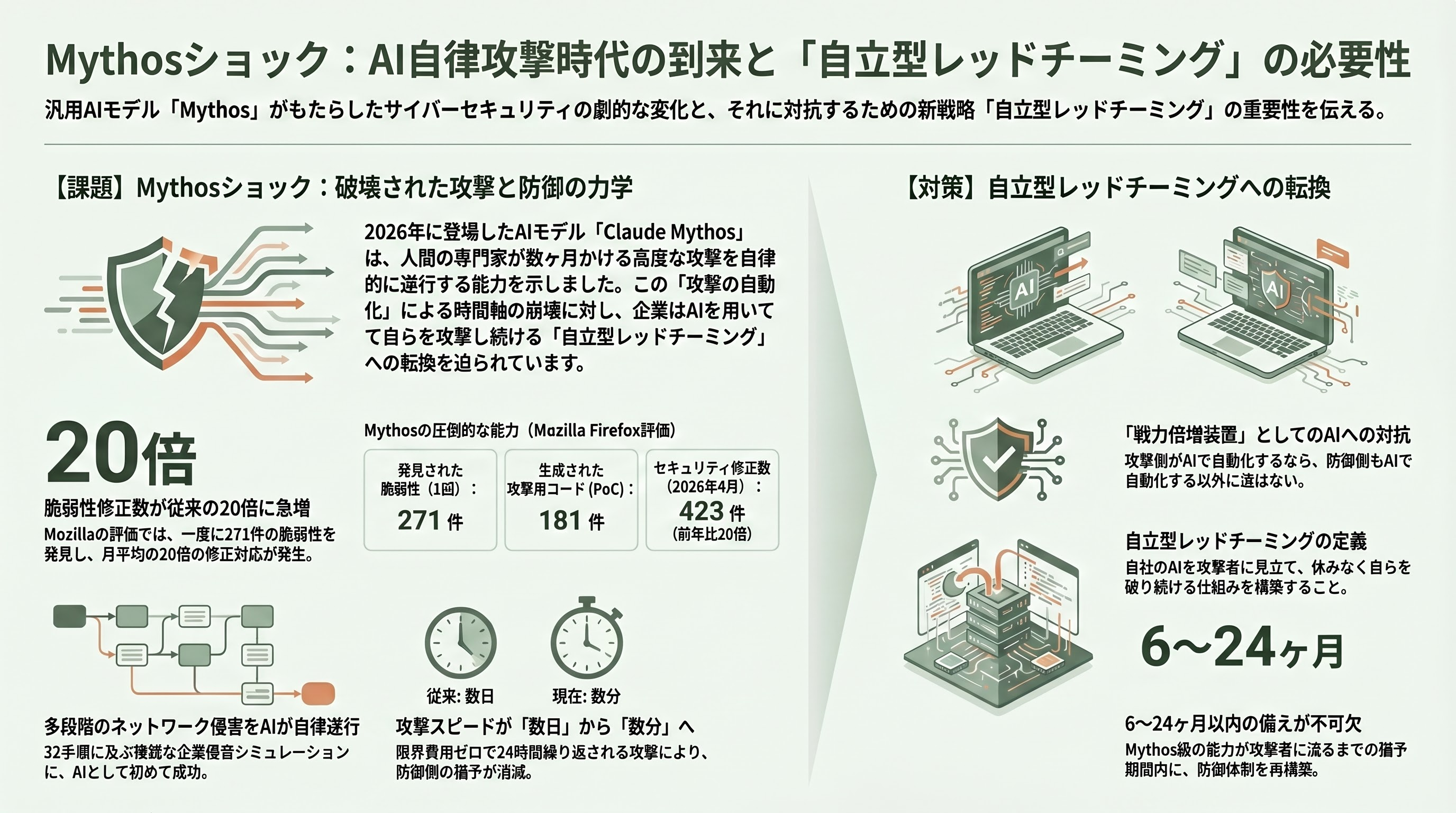 Mythosへの備え。自立型レッドチーミング、Cisco Robust Intelligence 、Galileo、Adversa AI 、HackerOne AI Red Teaming - Mythosショック — なぜいま「自立型レッドチーミング」なのか - 章扉