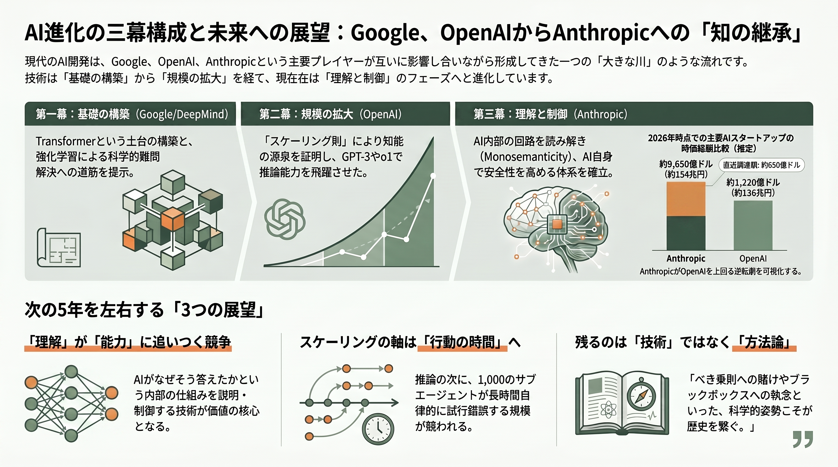 DeepMind、OpenAIからAnthropicへ。AIの歴史を変えた珠玉の論文たち - 全体の流れの振り返りと、ここから先への見解 - 章扉