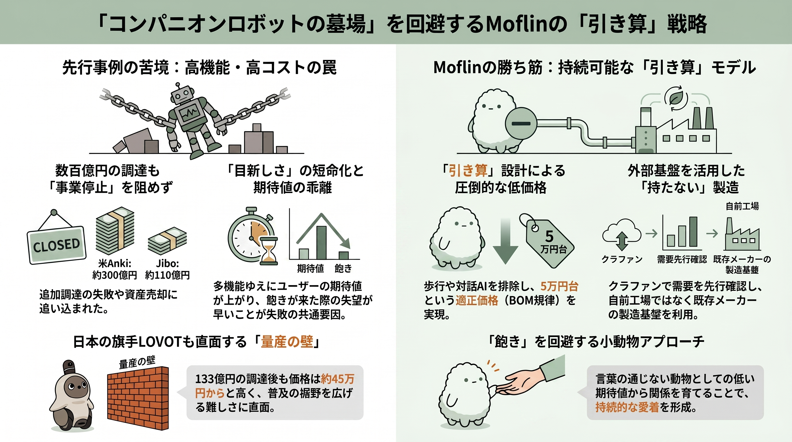 カシオAIペットMoflin（モフリン）好調。販売開始から1年で2万台超、Amazon、楽天で価格高騰 - VCの視点②——「コンパニオンロボットの墓場」とMoflinの違い - 章扉