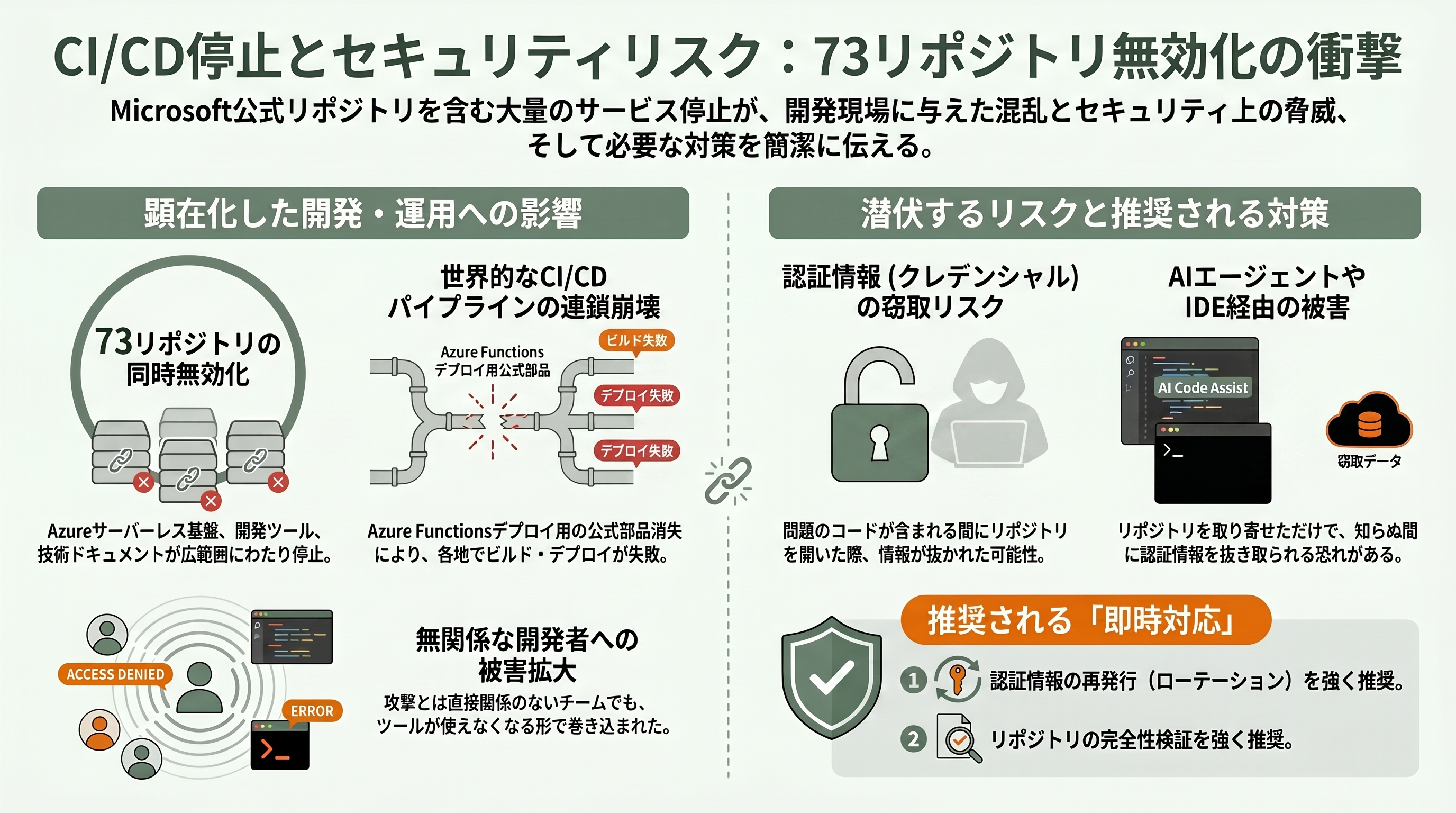 Microsoftの70件超のGitHubリポジトリが侵害され無効化 - 影響範囲:止まったCI/CD、巻き込まれた開発者 - 章扉