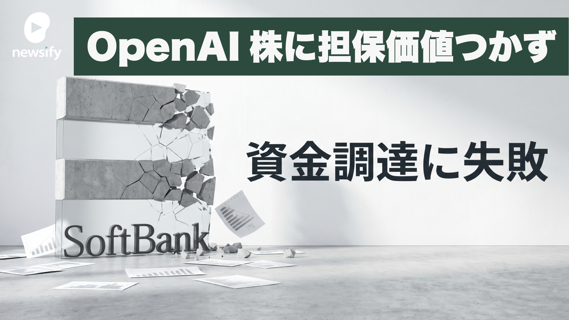 ソフトバンクG、OpenAI株を担保にした資金調達に失敗。Bloombergが報道