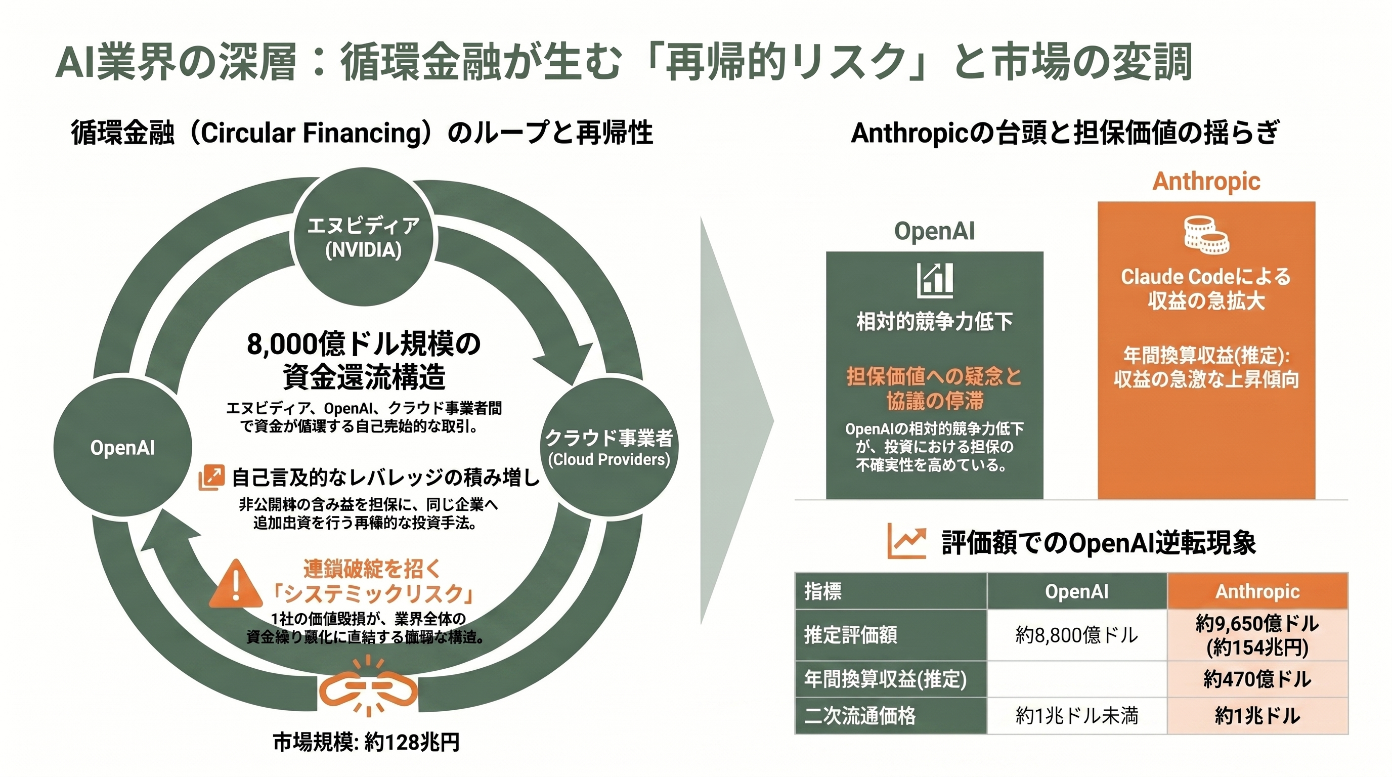 ソフトバンクG、OpenAI株を担保にした資金調達に失敗。Bloombergが報道 - シリコンバレーVCの視点②——循環金融とリフレキシビティ、そしてアンソロピックの影 - 章扉