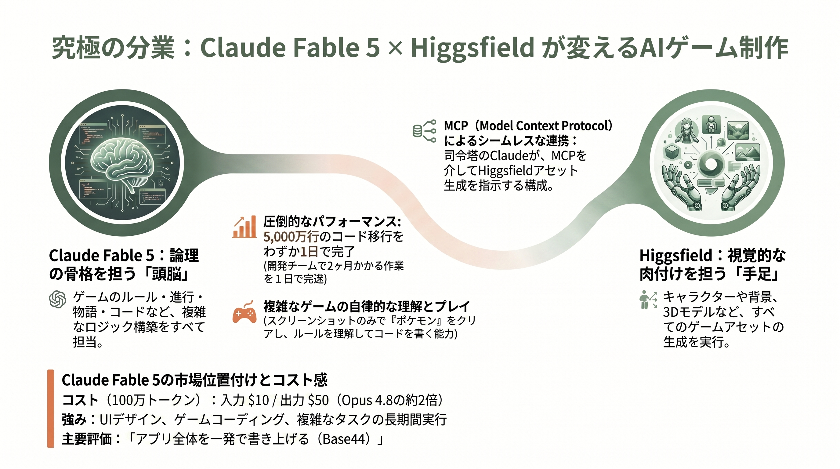 Higgsfield Games with Claude Fable 5、サービス開始 - 頭脳としてのClaude Fable 5、手足としてのHiggsfield - 章扉