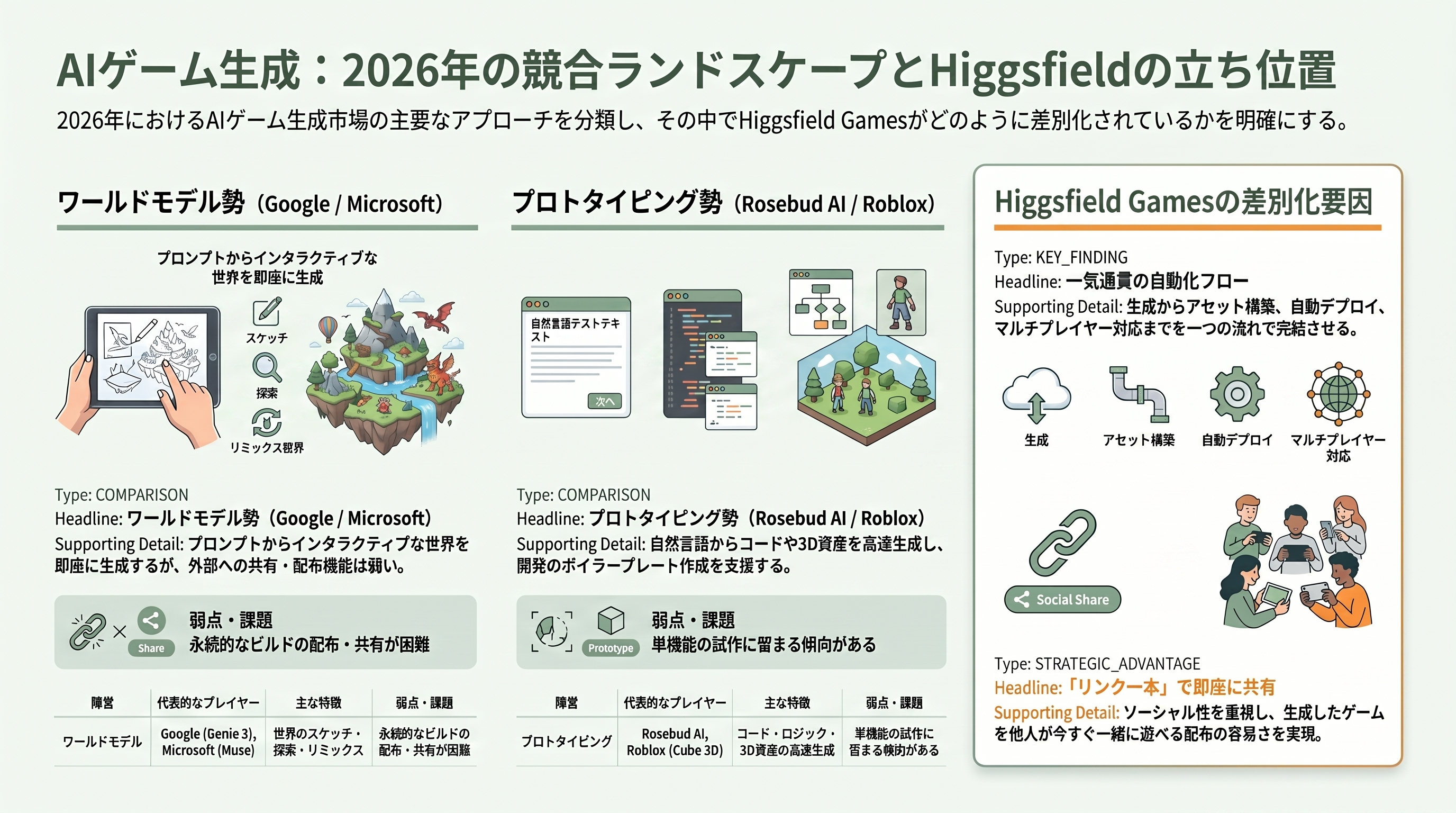 Higgsfield Games with Claude Fable 5、サービス開始 - 競合状況——ワールドモデルとAIゲーム生成の戦線 - 章扉