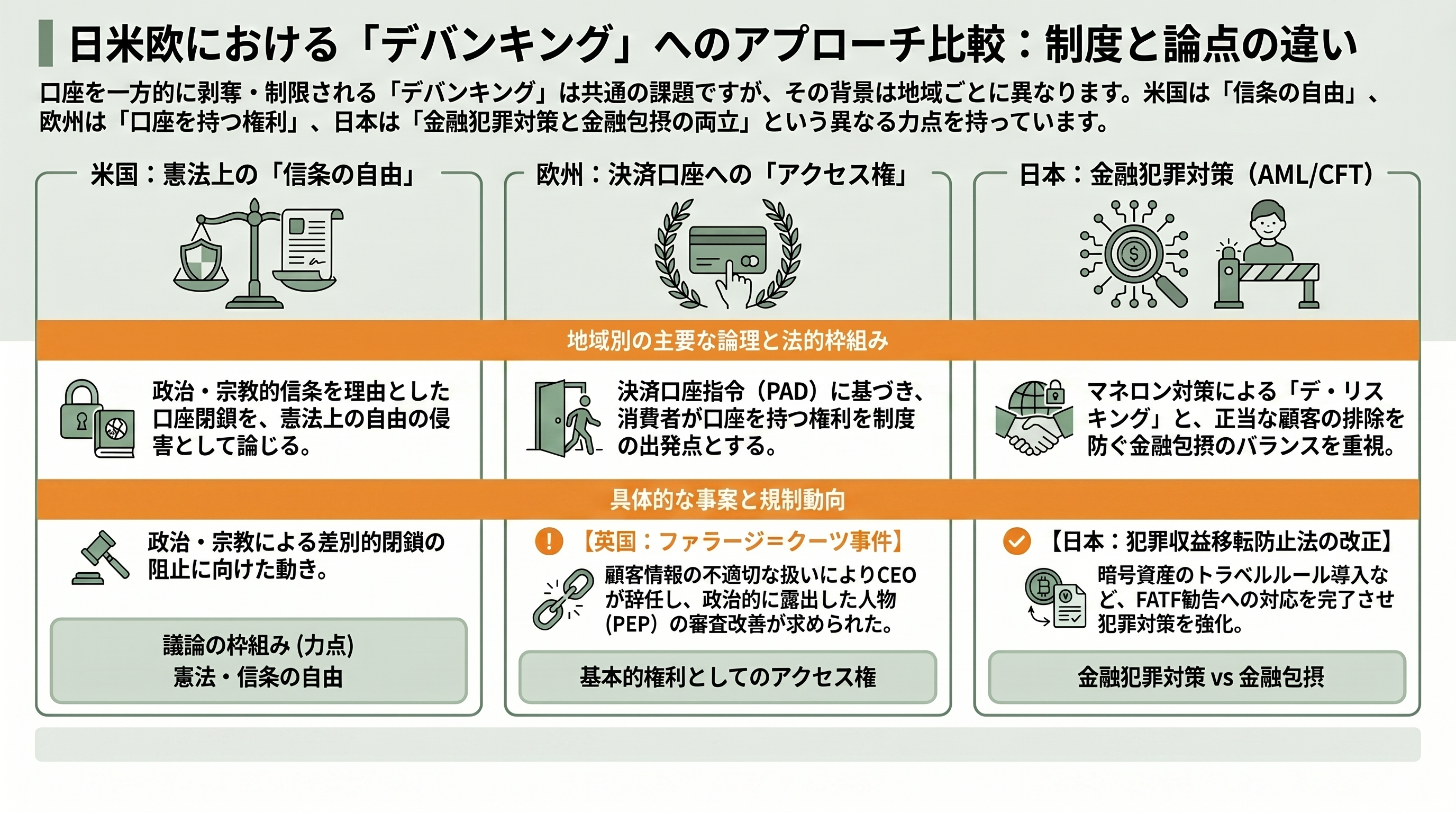 米通貨監督庁（OCC）、デバンキングに関する調査結果を数週以内に発表 - 日米欧で異なる「口座を奪われない権利」 - 章扉