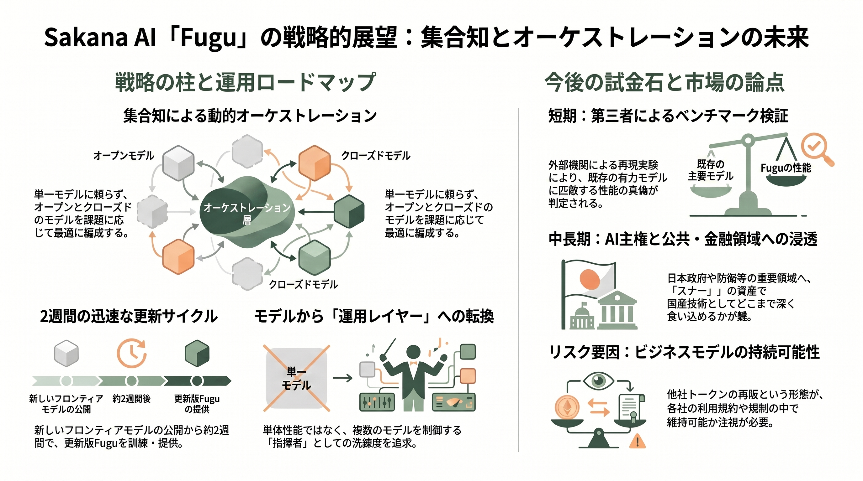 Sakana AIがマルチエージェントシステムSakana Fugu、Fugu Ultraをリリース - 今後の展望 — 次に何が、いつ来るか - 章扉