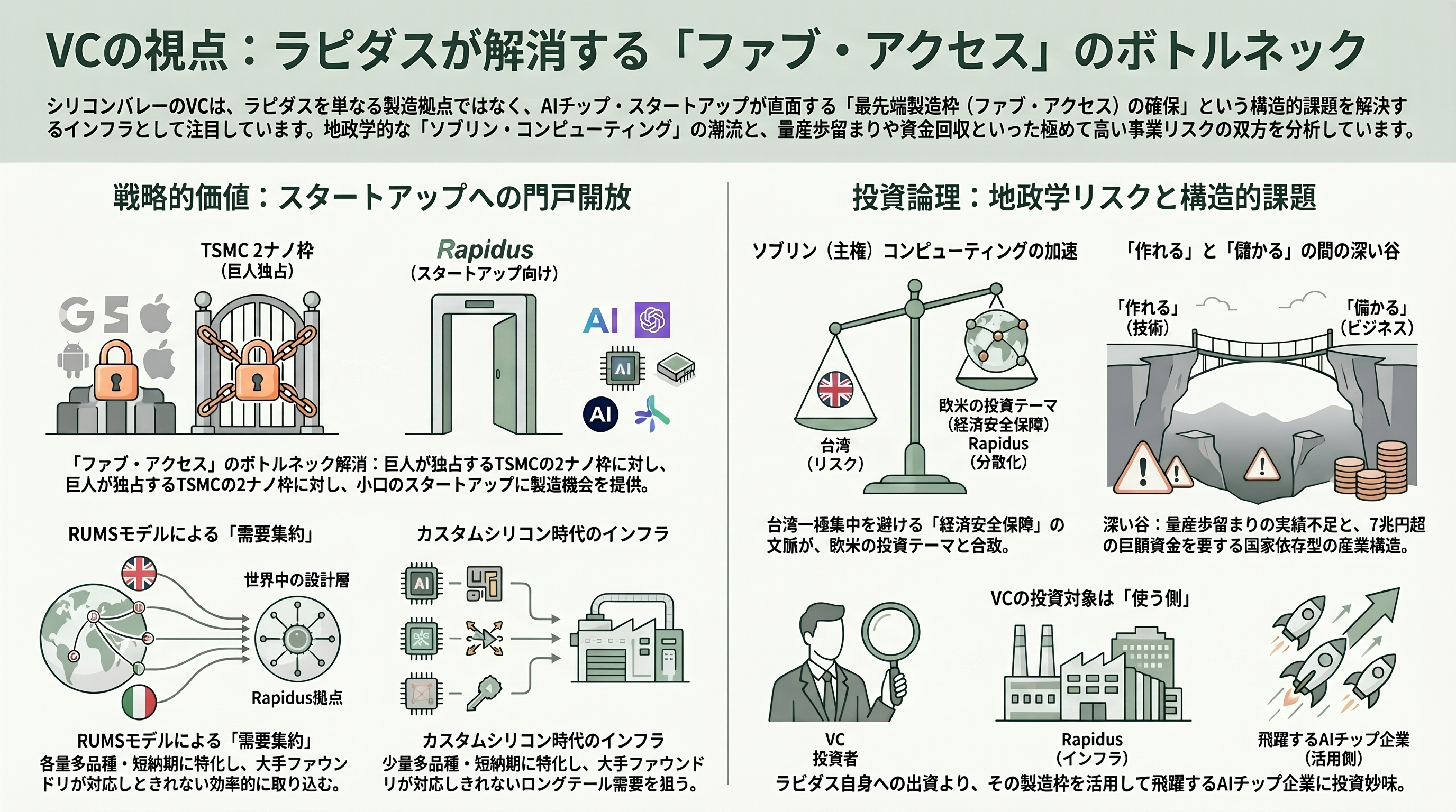 ラピダス（Rapidus）、2ナノ先端半導体の顧客開拓に向け、イタリアの半導体設計機関 Chips-IT財団（Fondazione Chips-IT）と基本合意（MOU） - シリコンバレーVCの視点 ― 「ファブ・アクセス」というボトルネック - 章扉