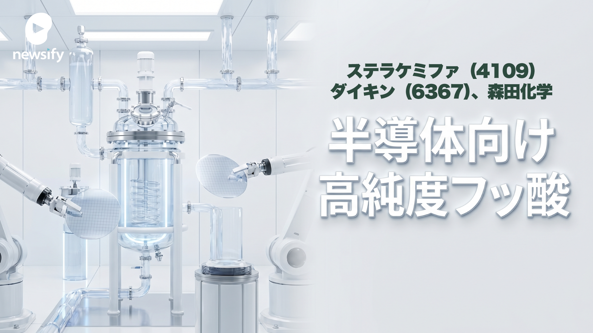 半導体向け高純度フッ酸。ステラケミファ（4109）、ダイキン（6367）、森田化学