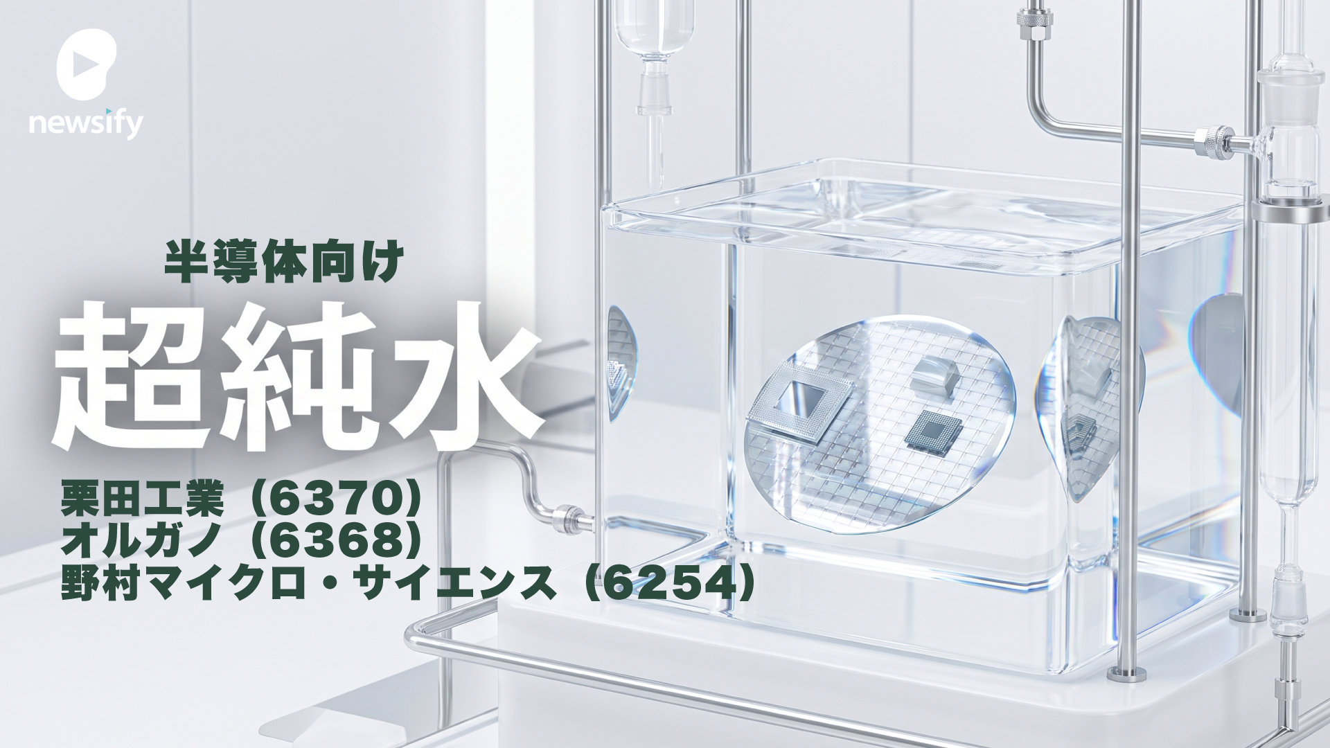 半導体向け超純水の御三家、栗田工業（6370）、オルガノ（6368）、野村マイクロ・サイエンス（6254）、グローバル展開