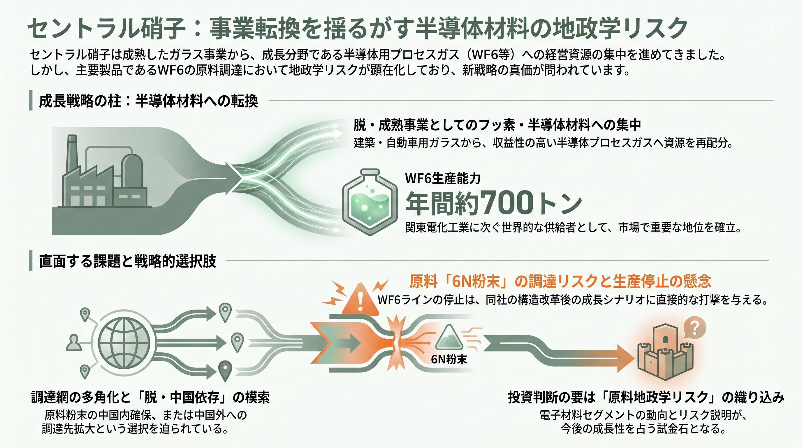 中国、日本向けに半導体材料ガス、六フッ化タングステン（WF6）の原料となるタングステン粉末の輸出を停止。関東電化工業（4047）、セントラル硝子（4044） - セントラル硝子（4044）への影響 - 章扉