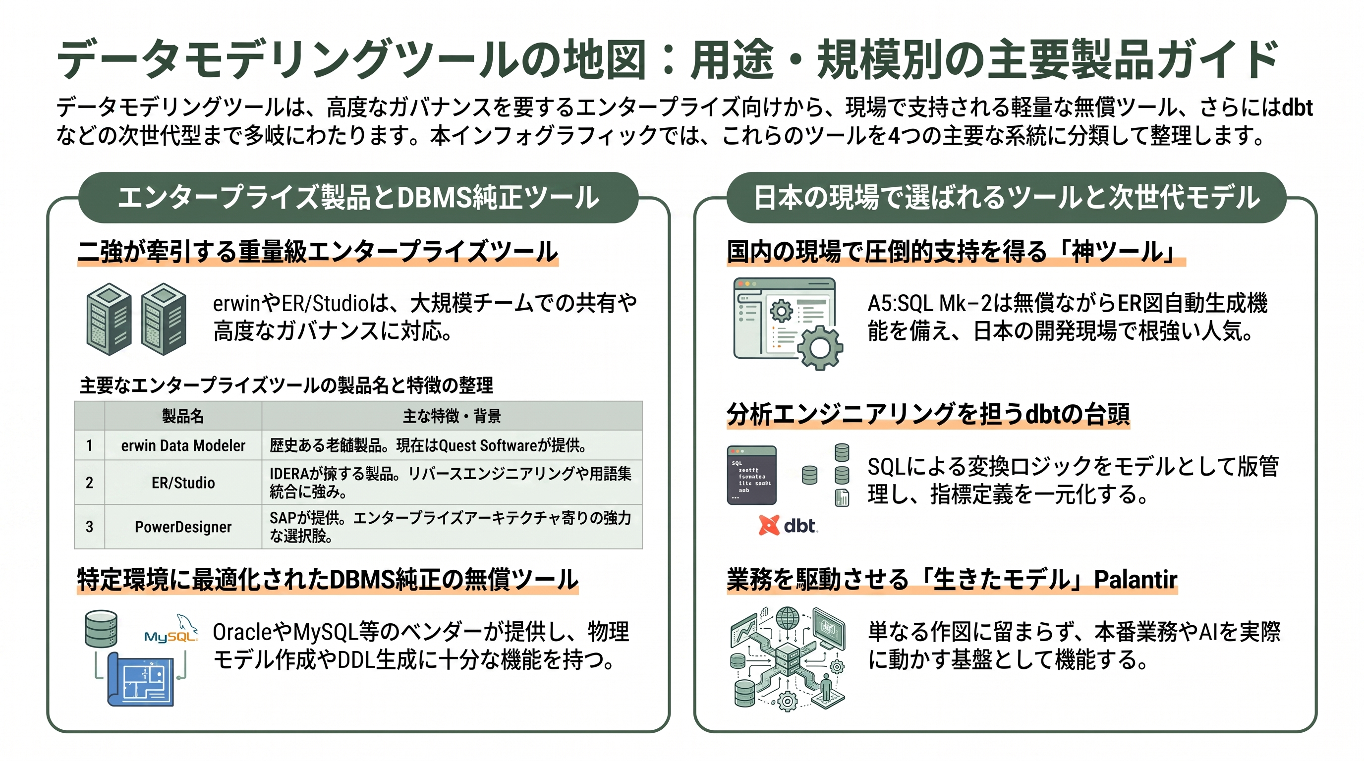 FDEの必須スキル、データモデリングの基礎を徹底的に再考する - データモデリングツールの地図——タイプ別と主要製品 - 章扉