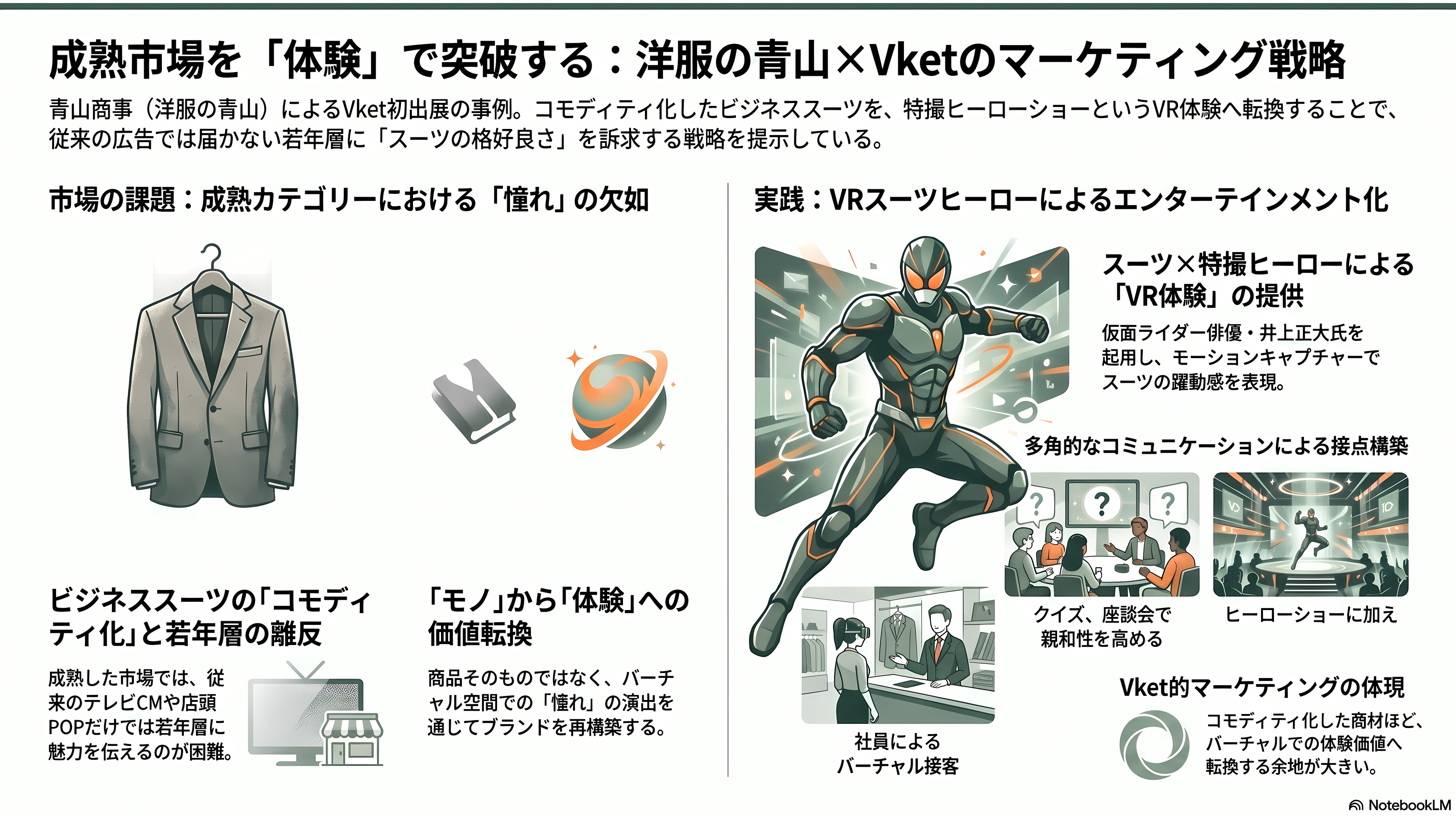 今年も開催、バーチャルマーケット（Vket）2026。文科省、富士急、能美防災、AlphaTheta、洋服の青山、サントリーなど出展 - 洋服の青山（青山商事）──スーツ×特撮の「VRスーツヒーローショー」 - 章扉