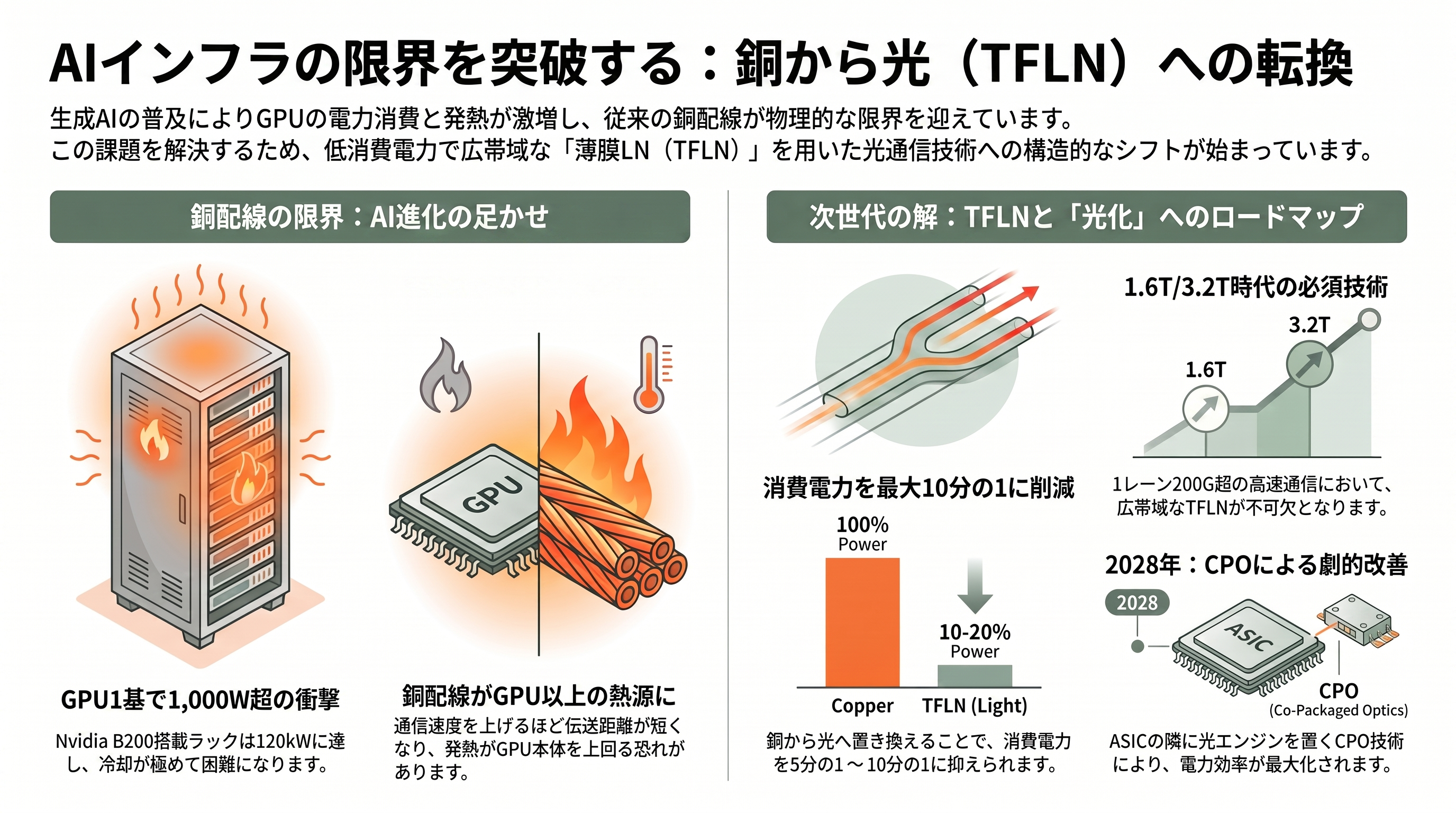 光通信の心臓部、薄膜LN（ニオブ酸リチウム）変調器のトッププレイヤー、住友大阪セメント（5232） - なぜ今TFLNなのか ― AIデータセンターと「銅から光へ」 - 章扉